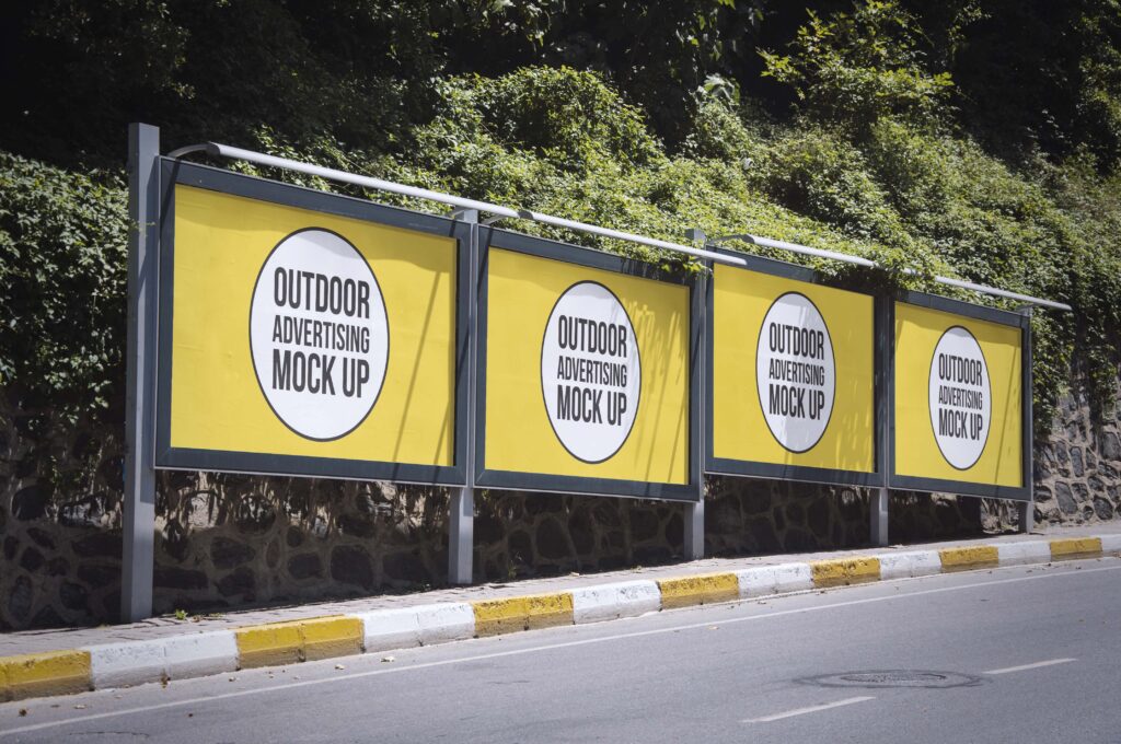 公交车站广告位效果图ps样机