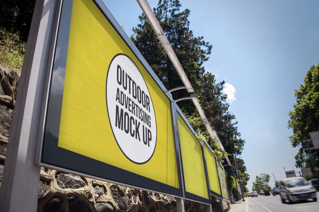 公共汽车站海报ps样机