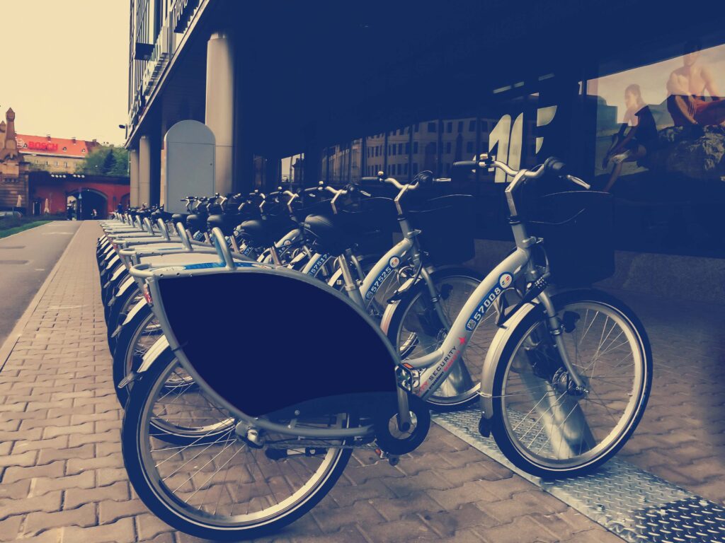 单车广告位psd样机