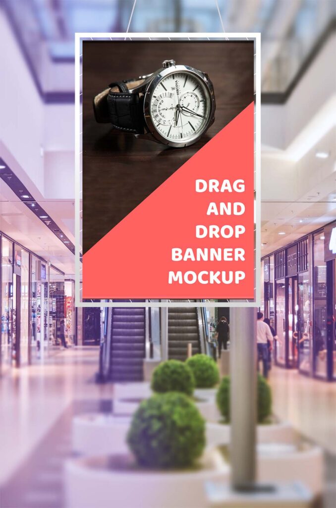 商厦悬挂广告位ps样机