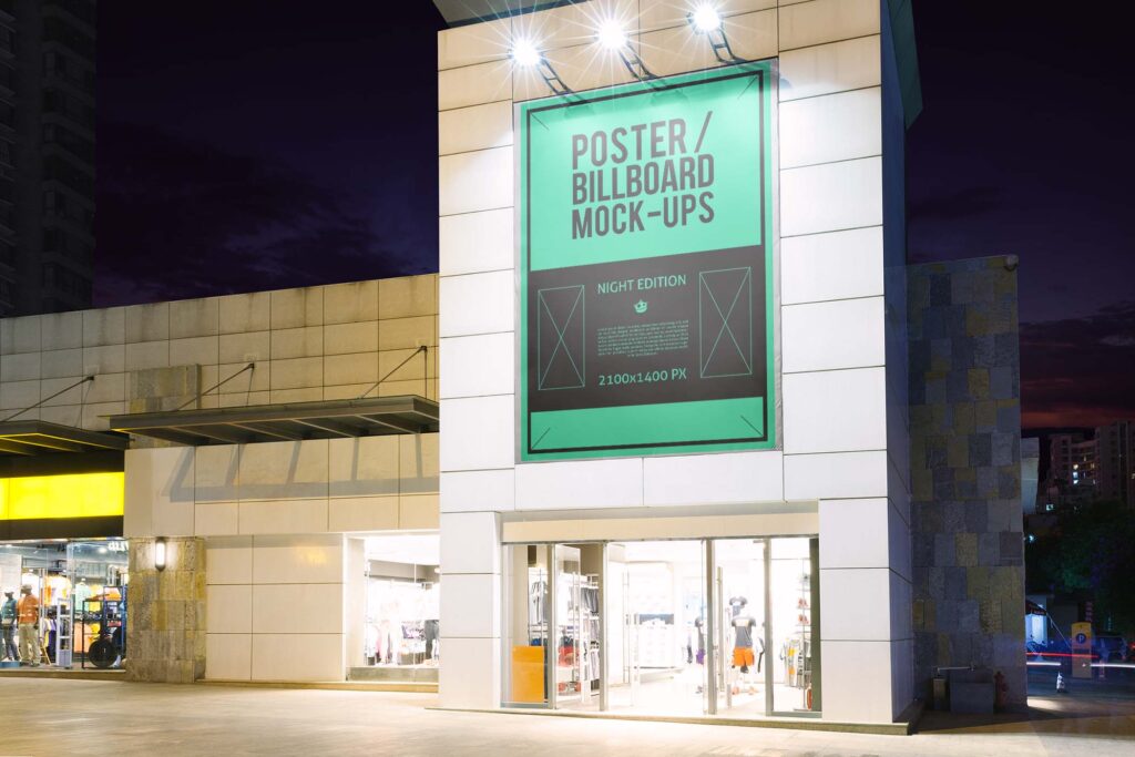 商场门头灯箱广告ps样机