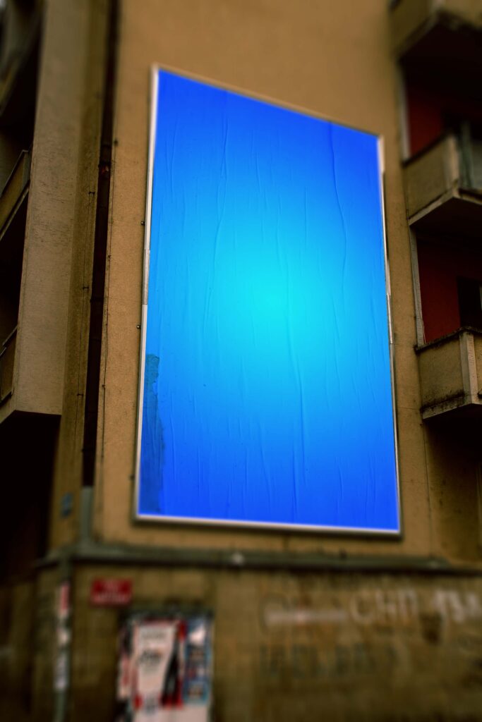 墙面发光灯箱广告ps样机