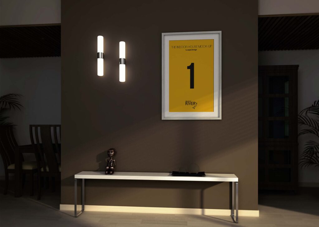 墙面广告位psd样机