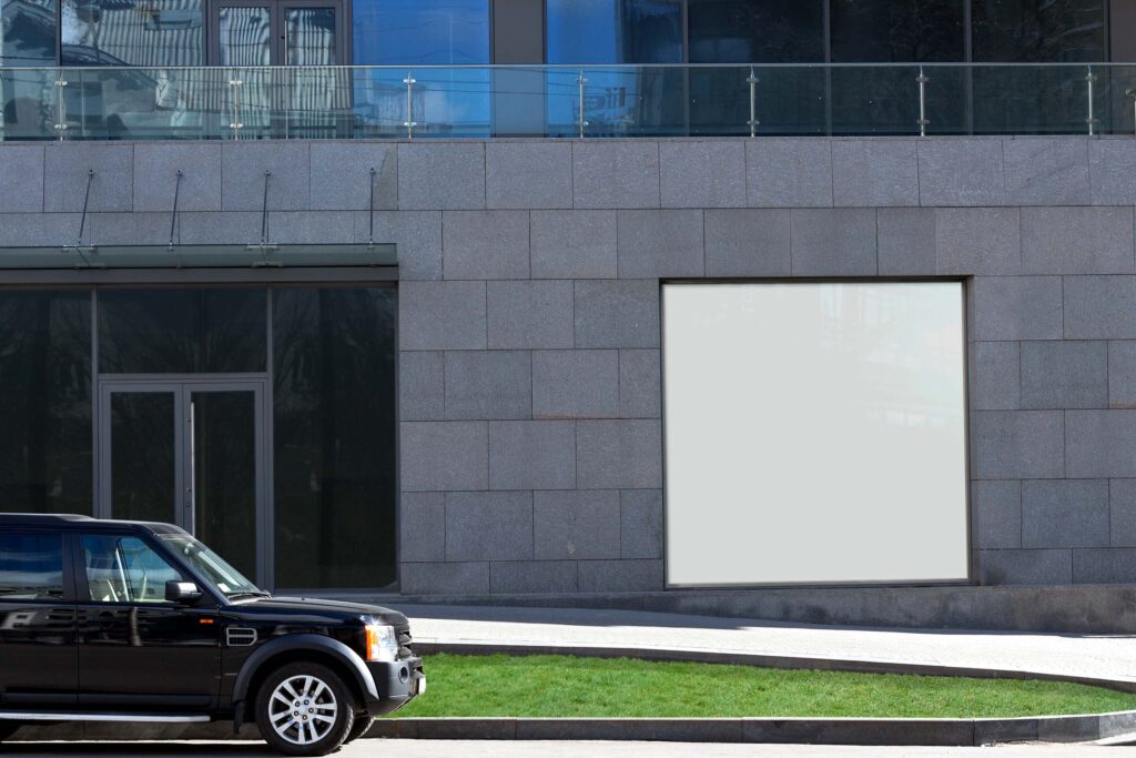 墙面正方形广告位ps样机