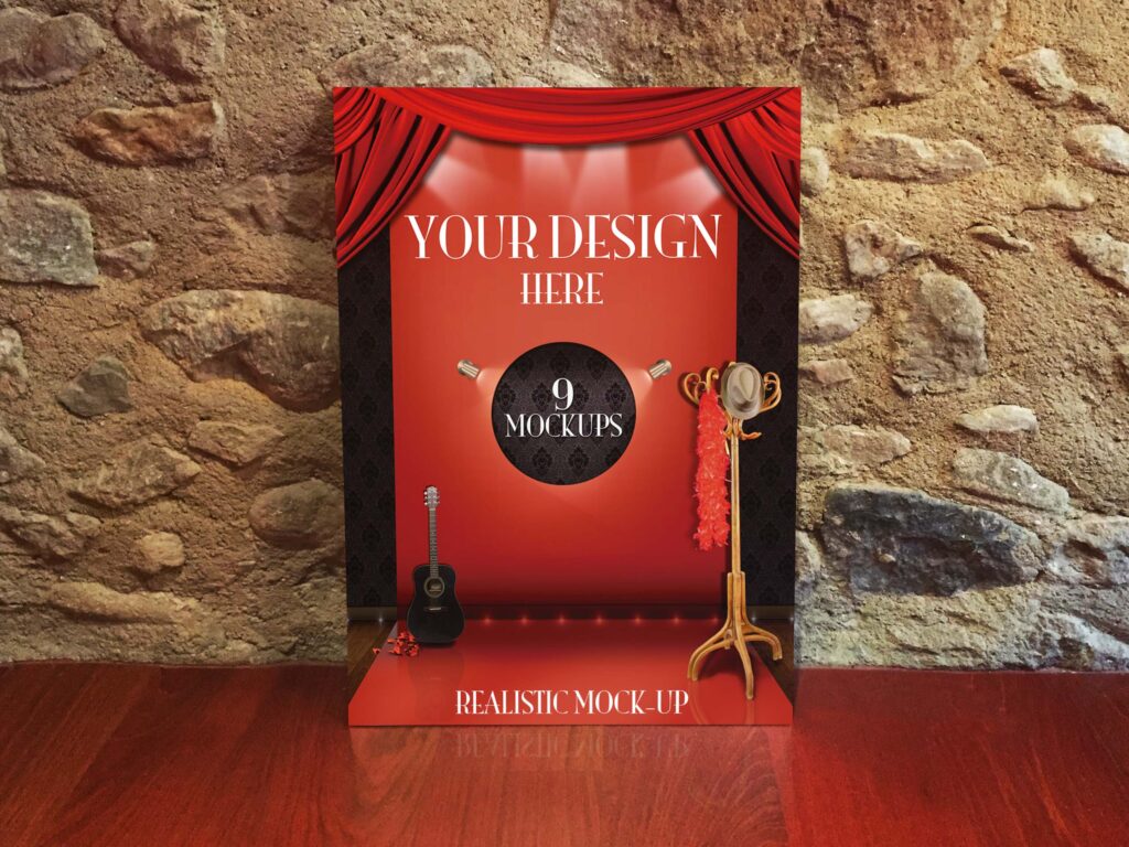 墙面立体广告展示psd样机