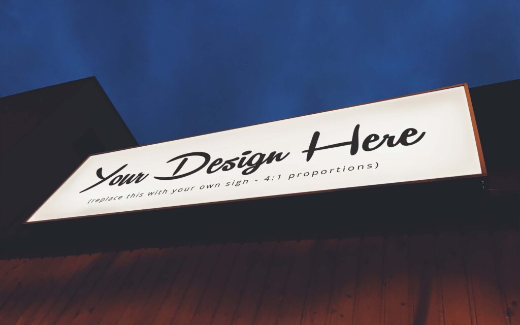 夜晚灯箱广告展示ps样机