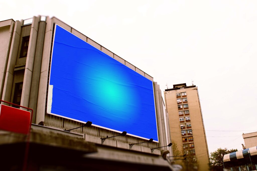 大楼发光ps样机素材