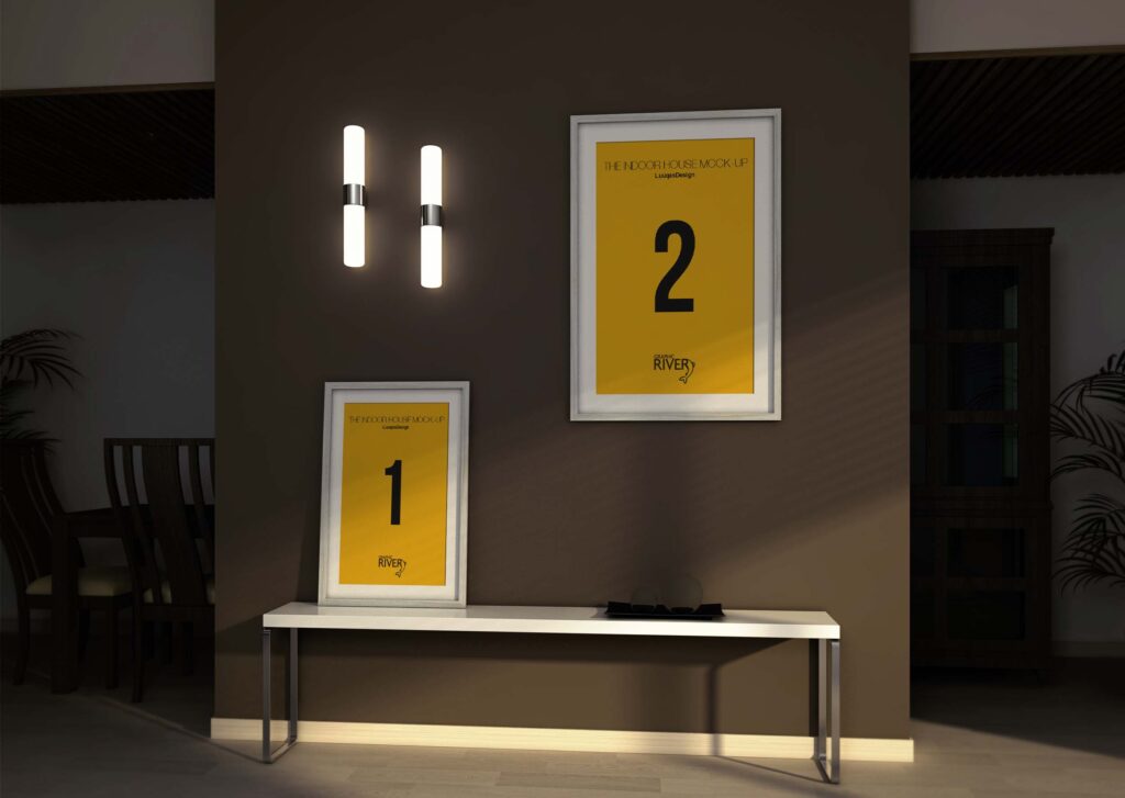 室内字画展示ps样机