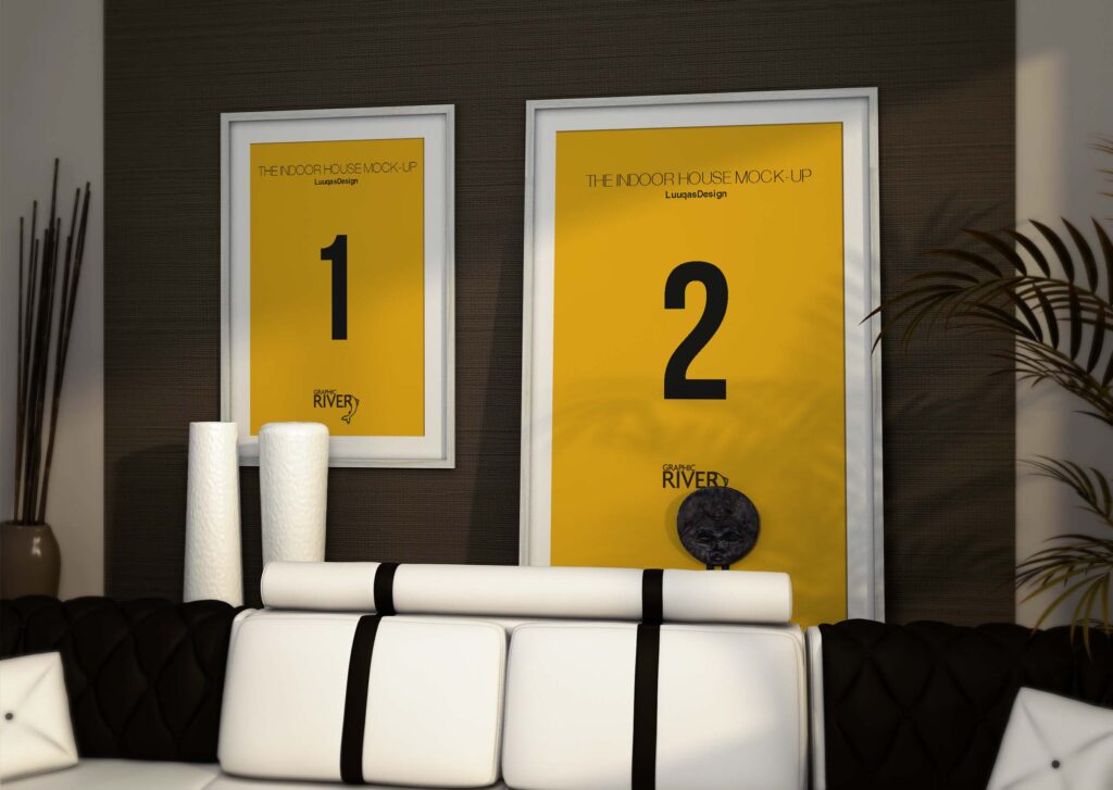 家庭壁画展示psd样机