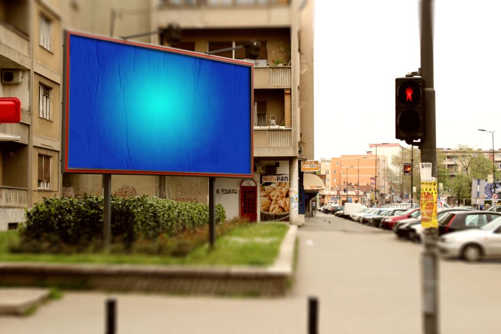 小区停车场广告位psd样机