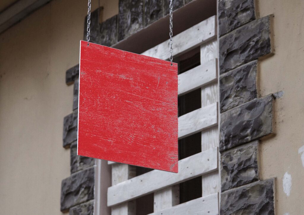 悬挂广告牌ps样机