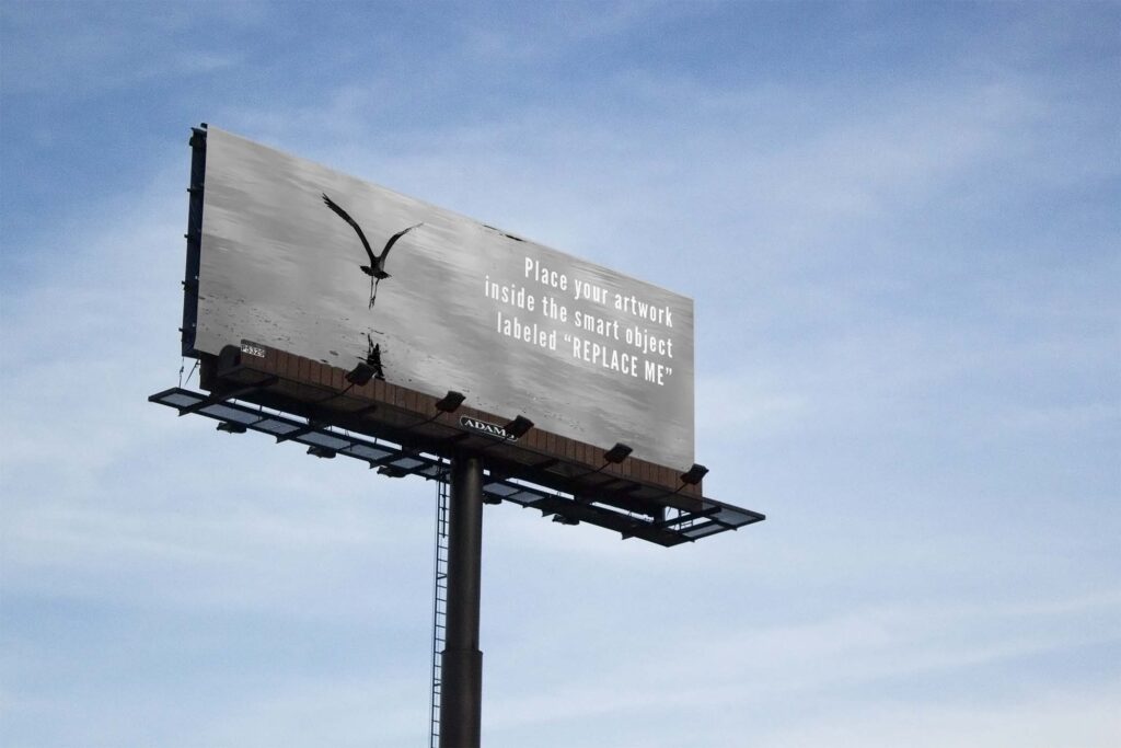 户外广告位psd样机模型