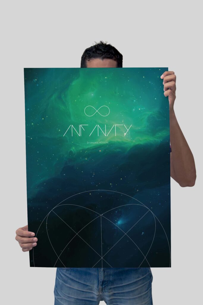 手持海报ps样机素材