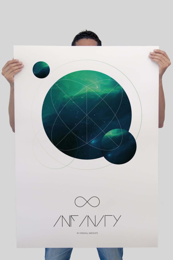 手持海报展示psd样机