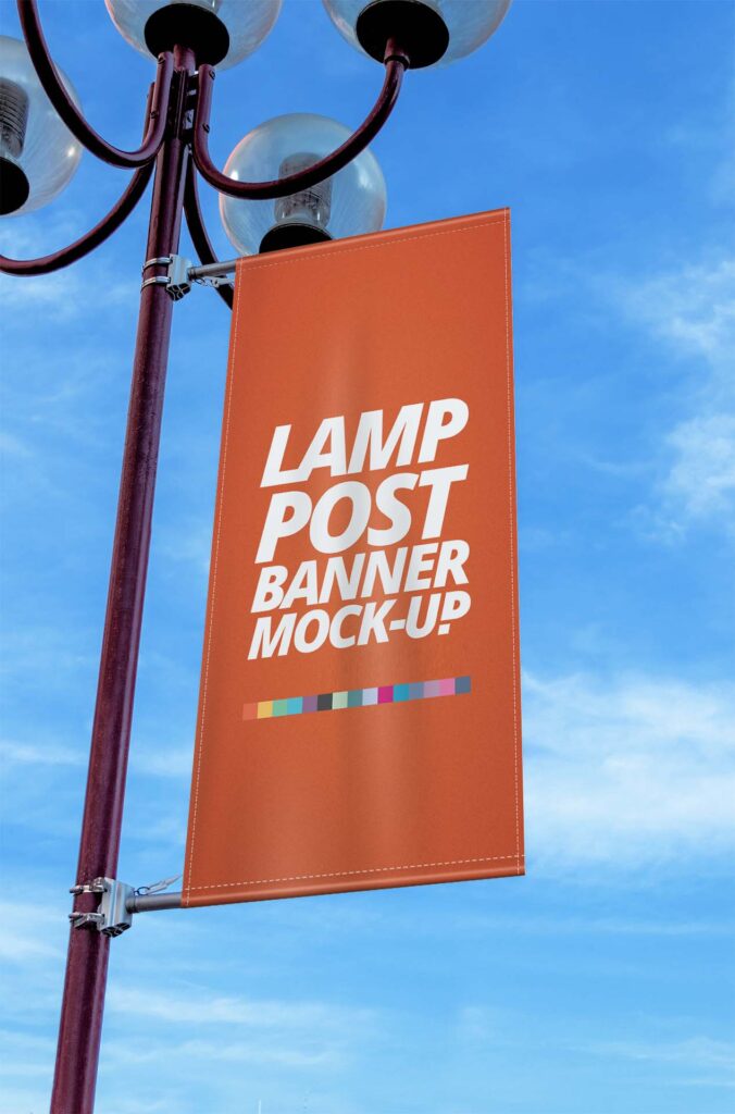 电线杆广告位ps样机