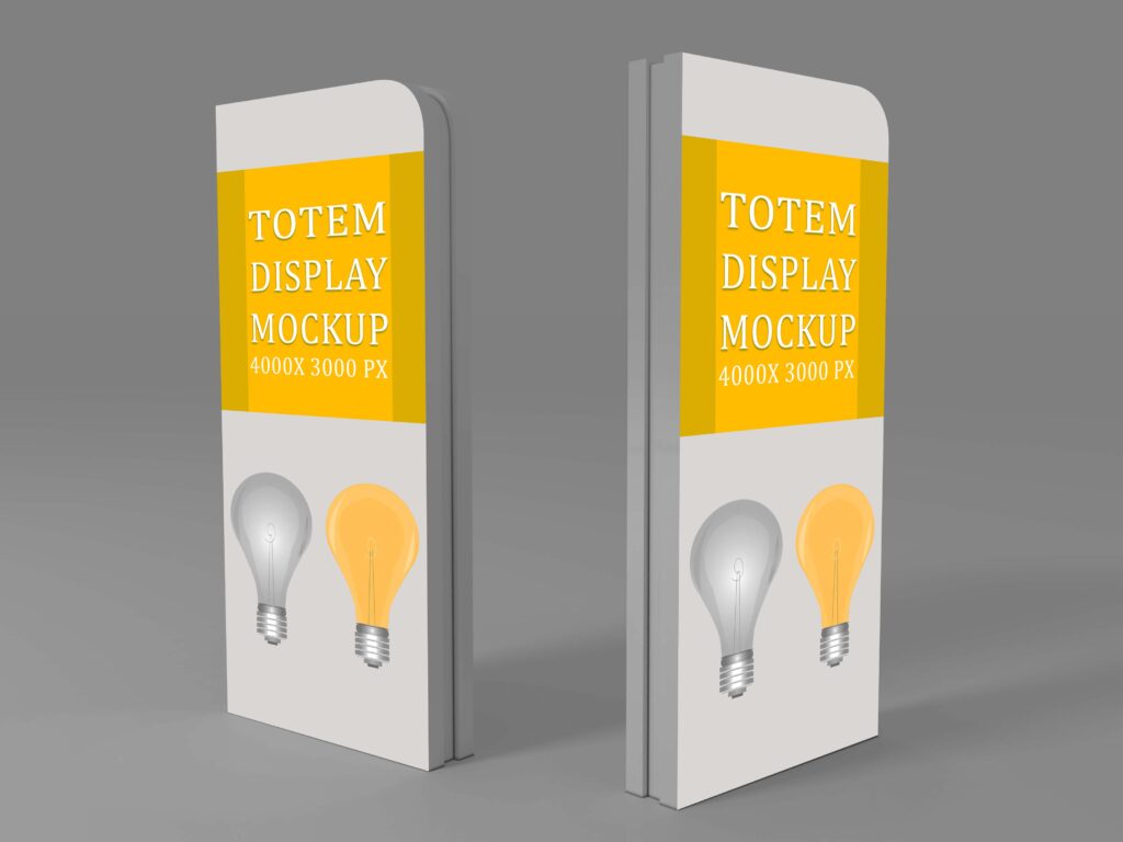 落地灯箱广告psd样机