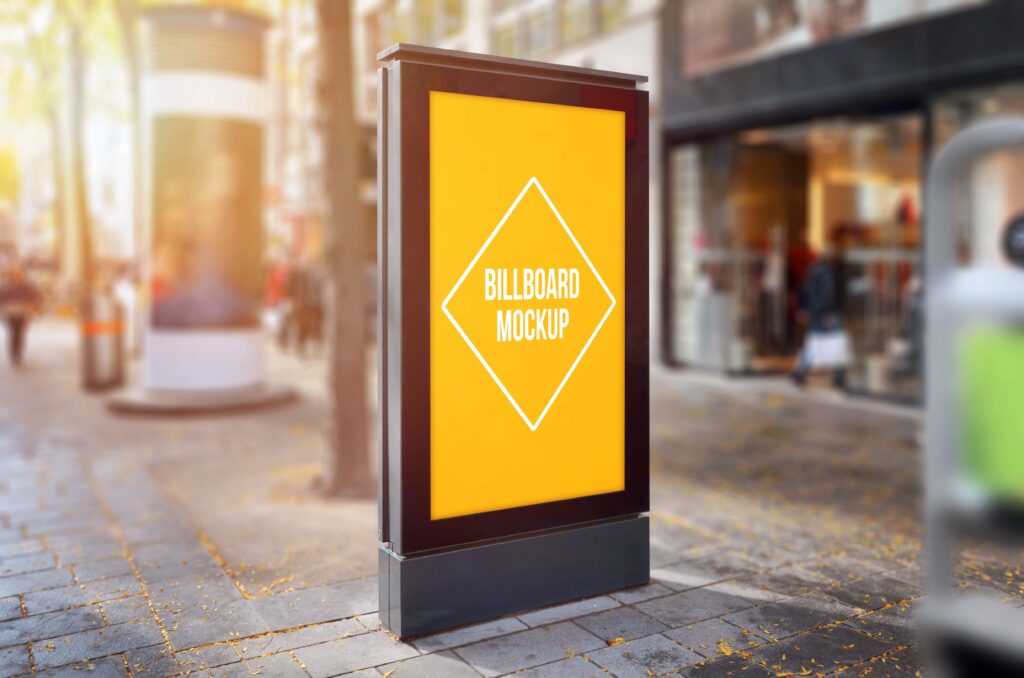 路边发光灯箱ps样机