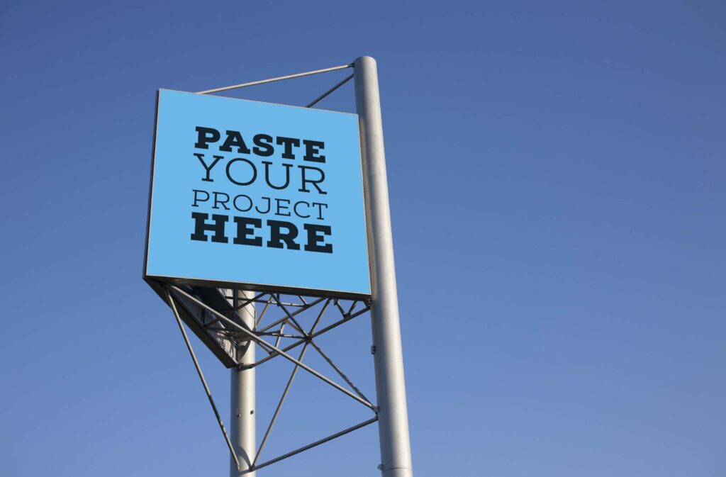 钢架广告位psd样机