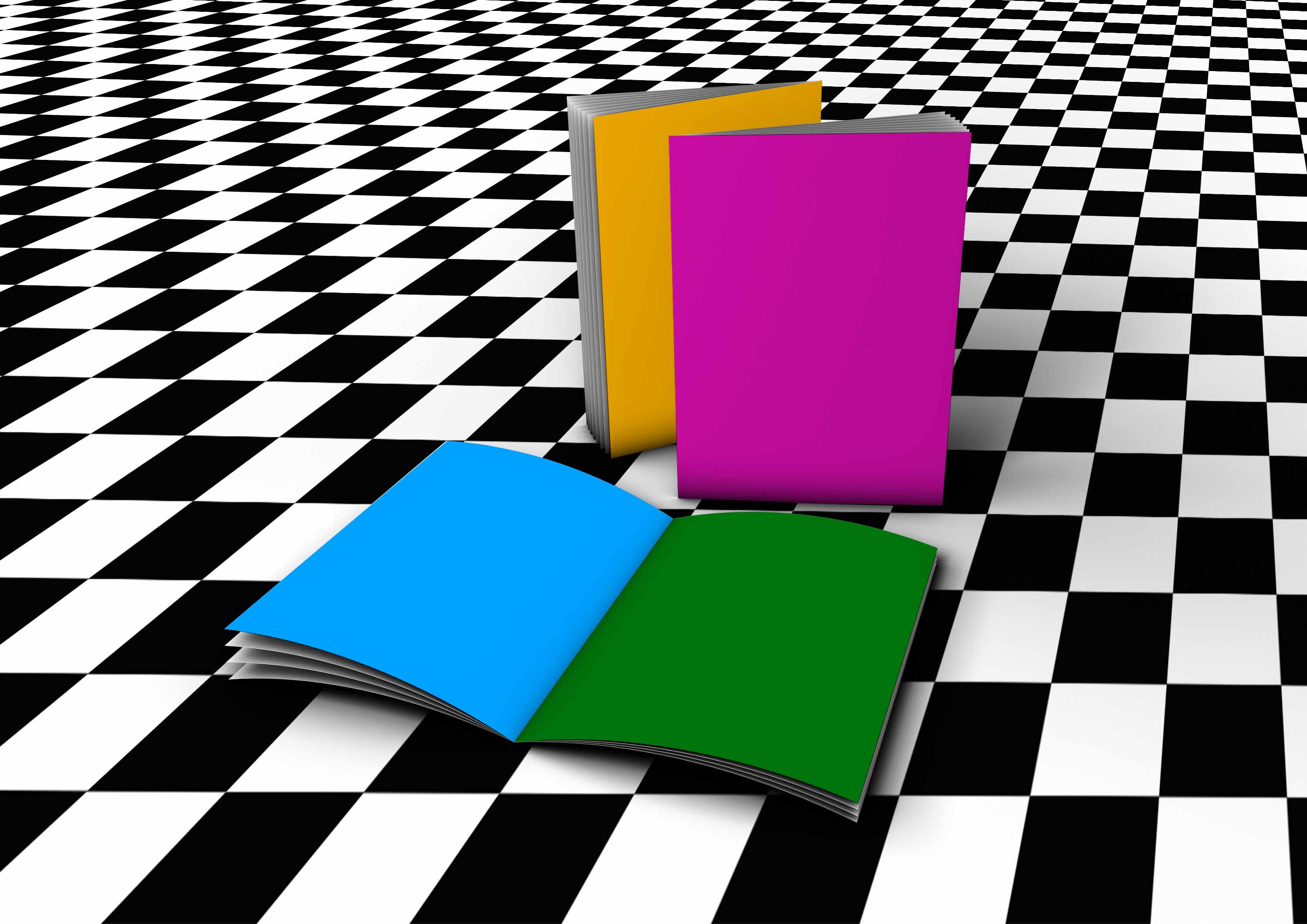 场景画册展示psd样机贴图下载