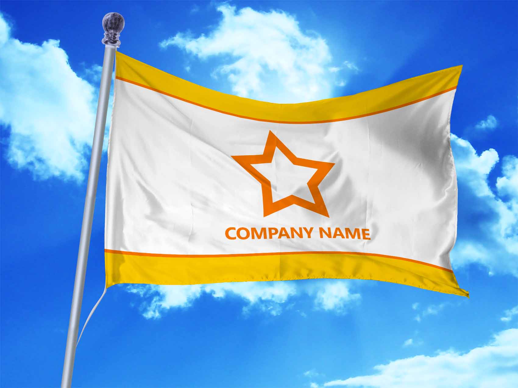 企业旗帜ps样机模板