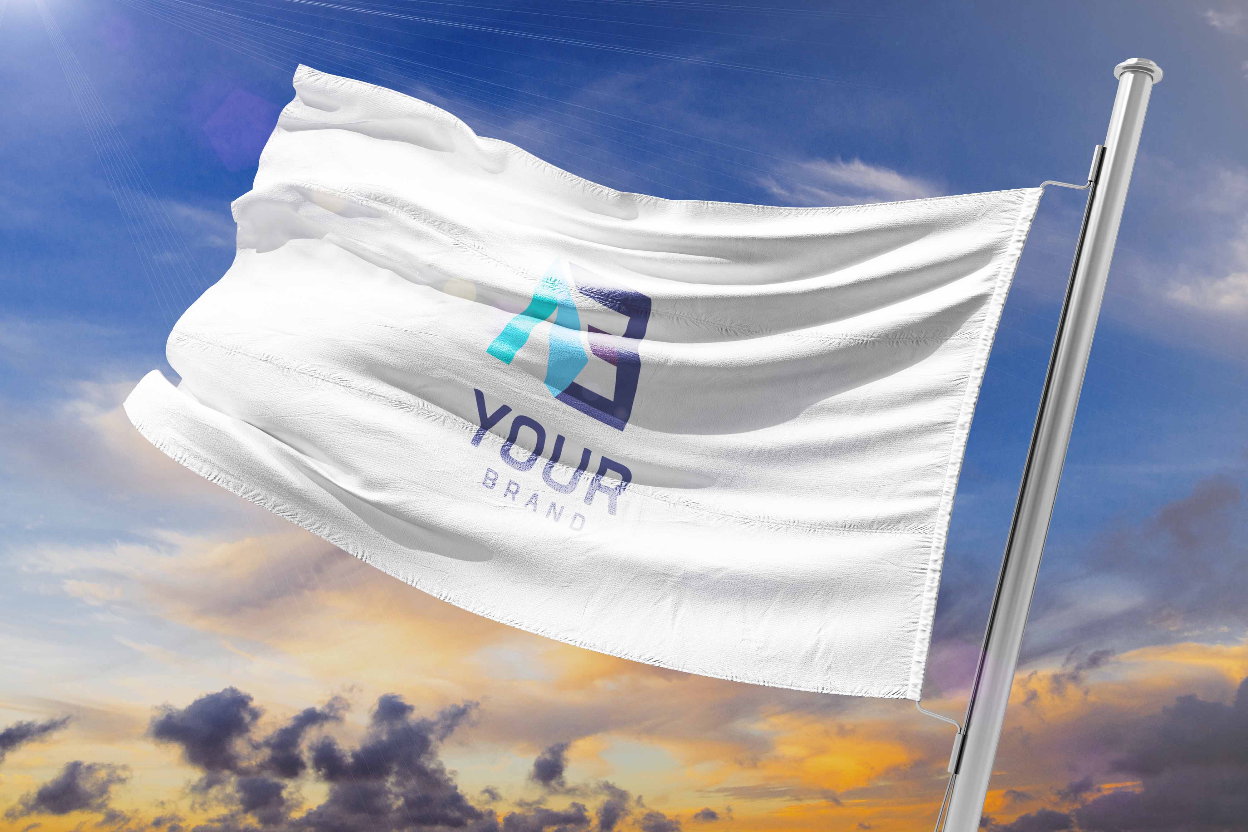 旗帜效果图ps样机