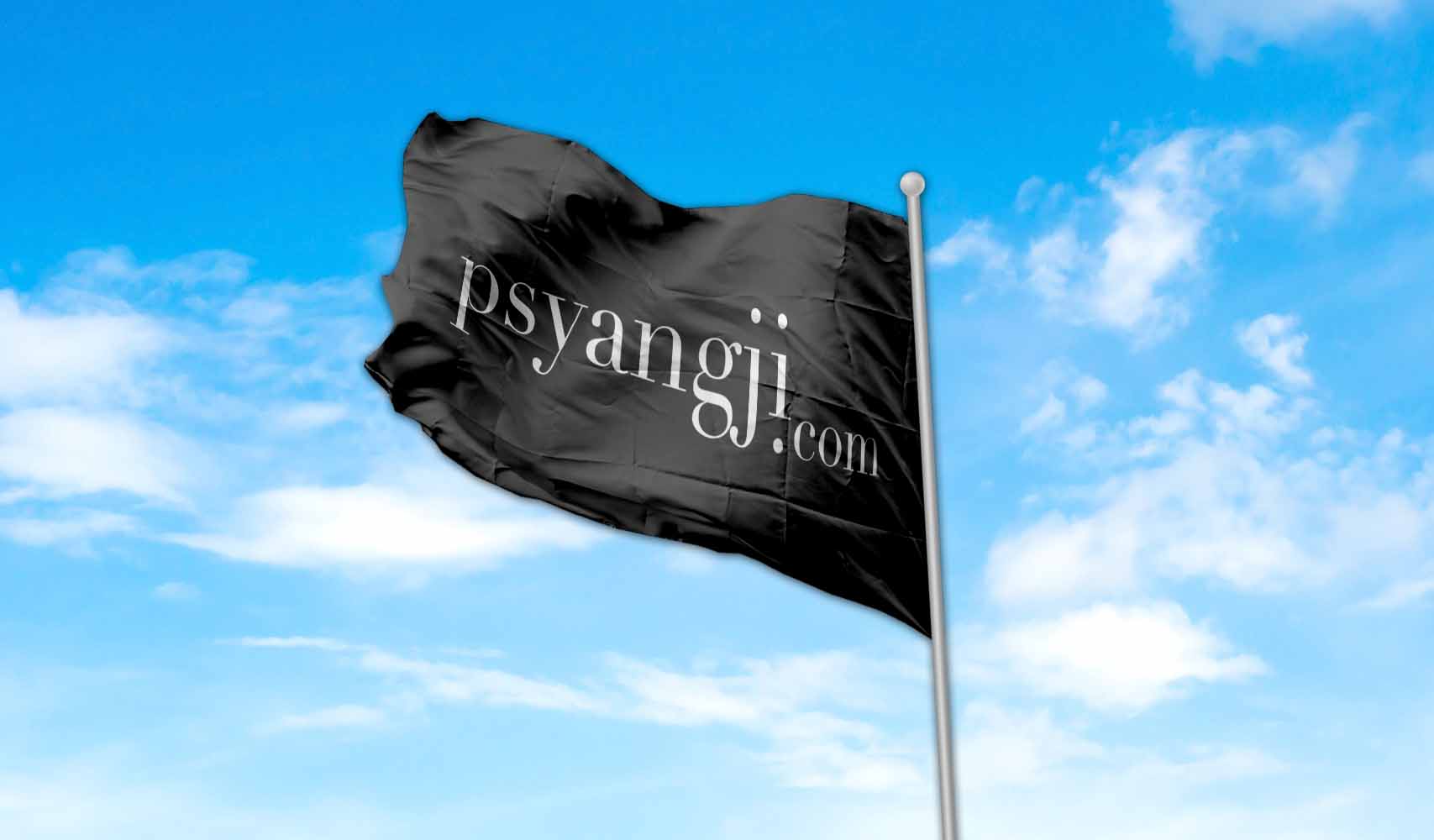 黑色旗帜psd样机