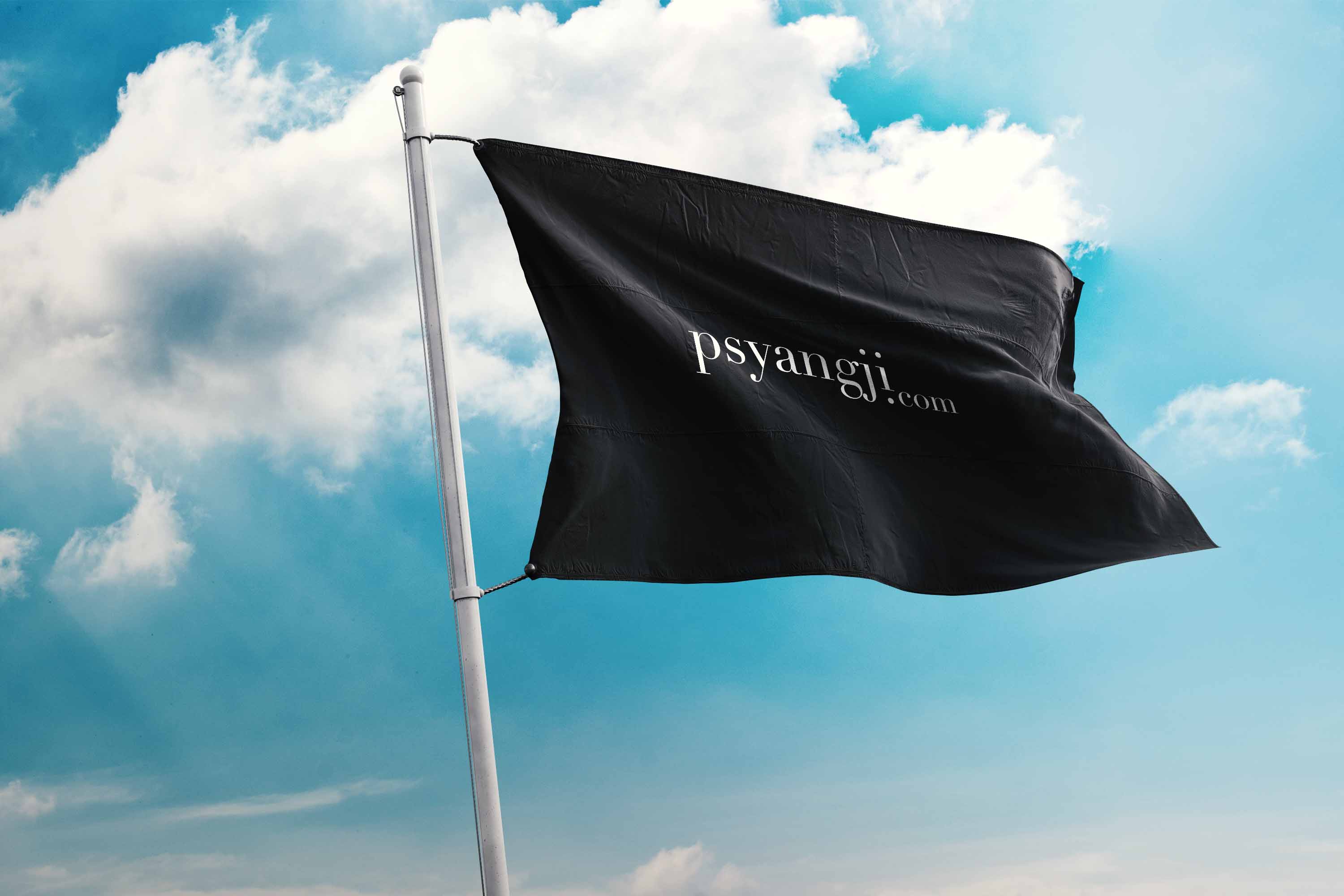 黑色旗帜ps样机模板