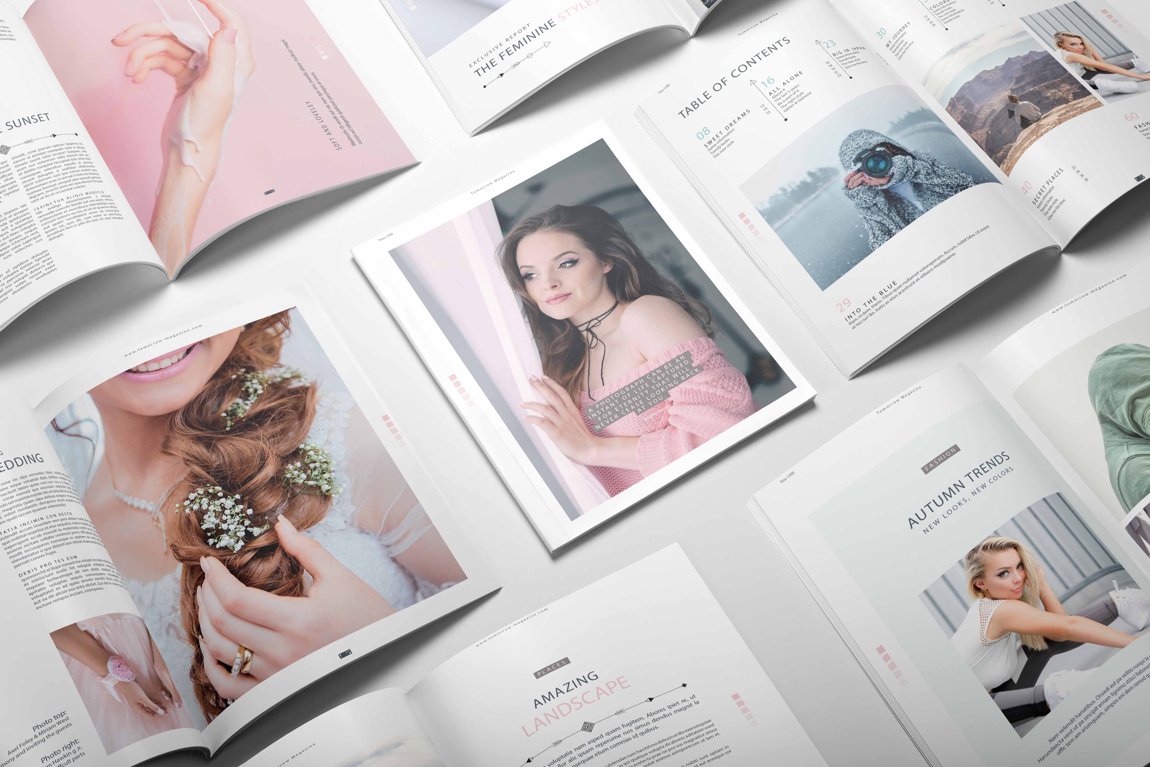 杂志内页内容展示psd样机