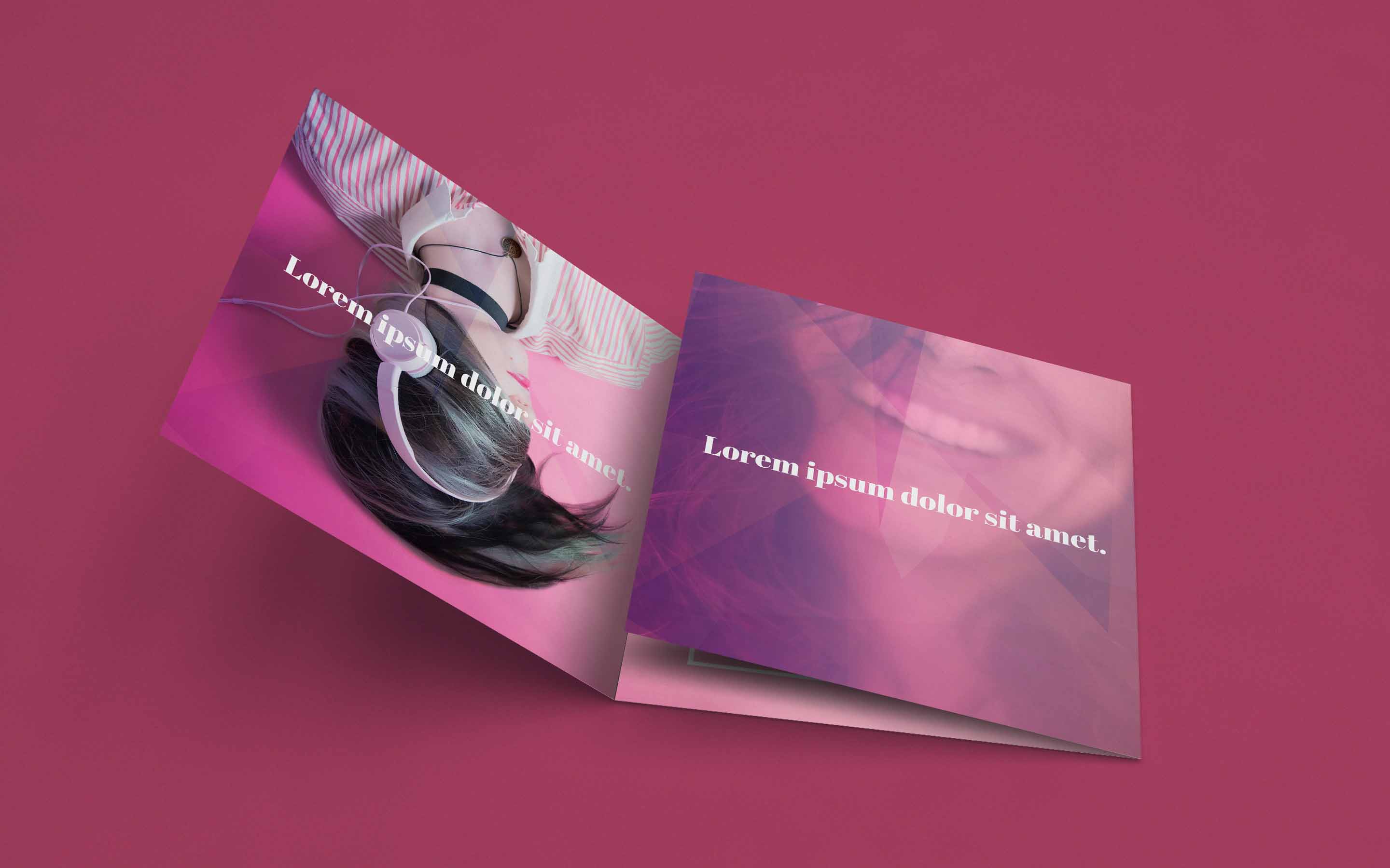 A3尺寸折页设计ps样机