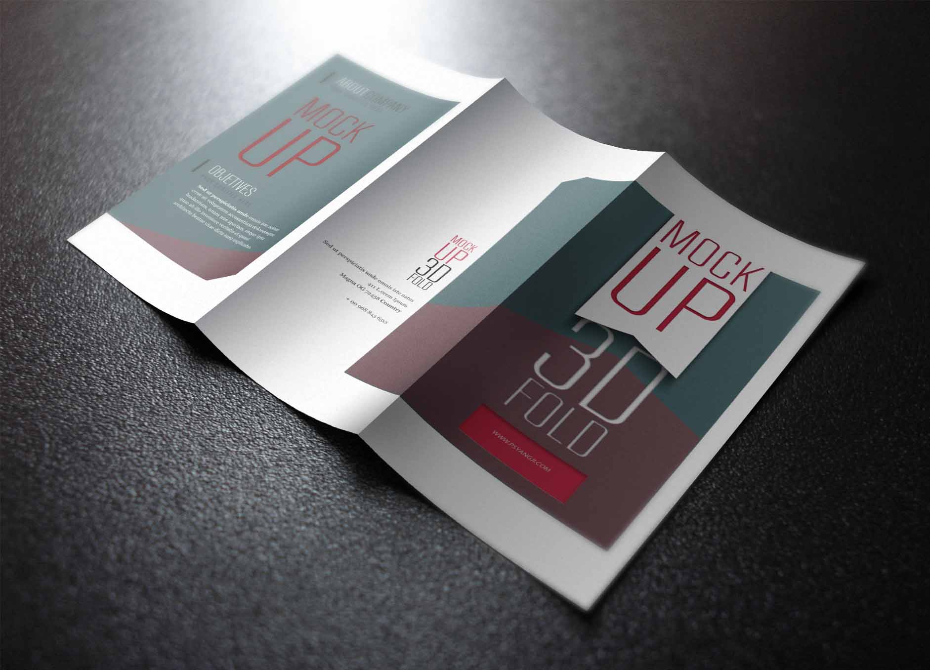 三折页宣传册排版ps样机