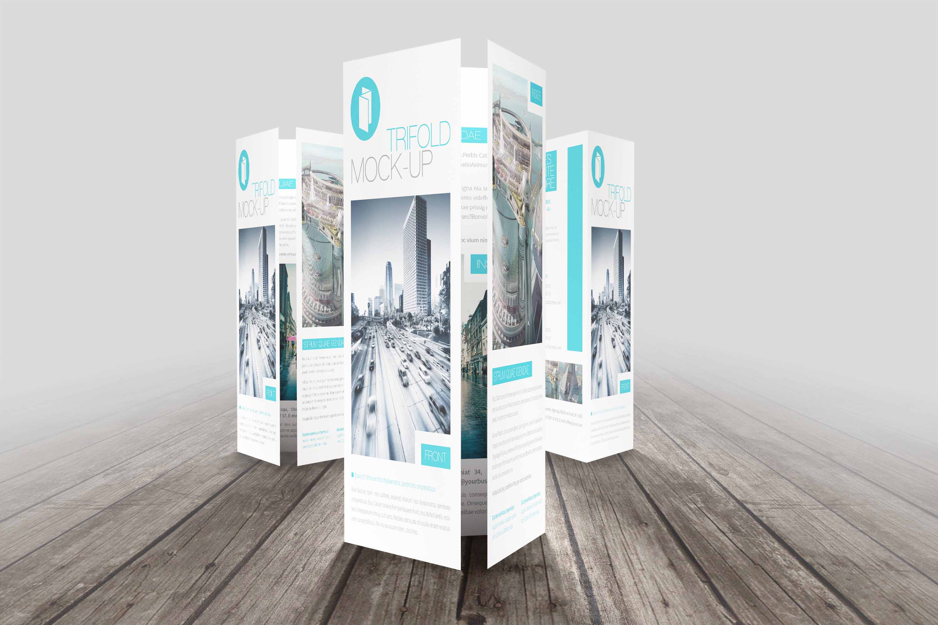 三折页宣传单ps样机模板