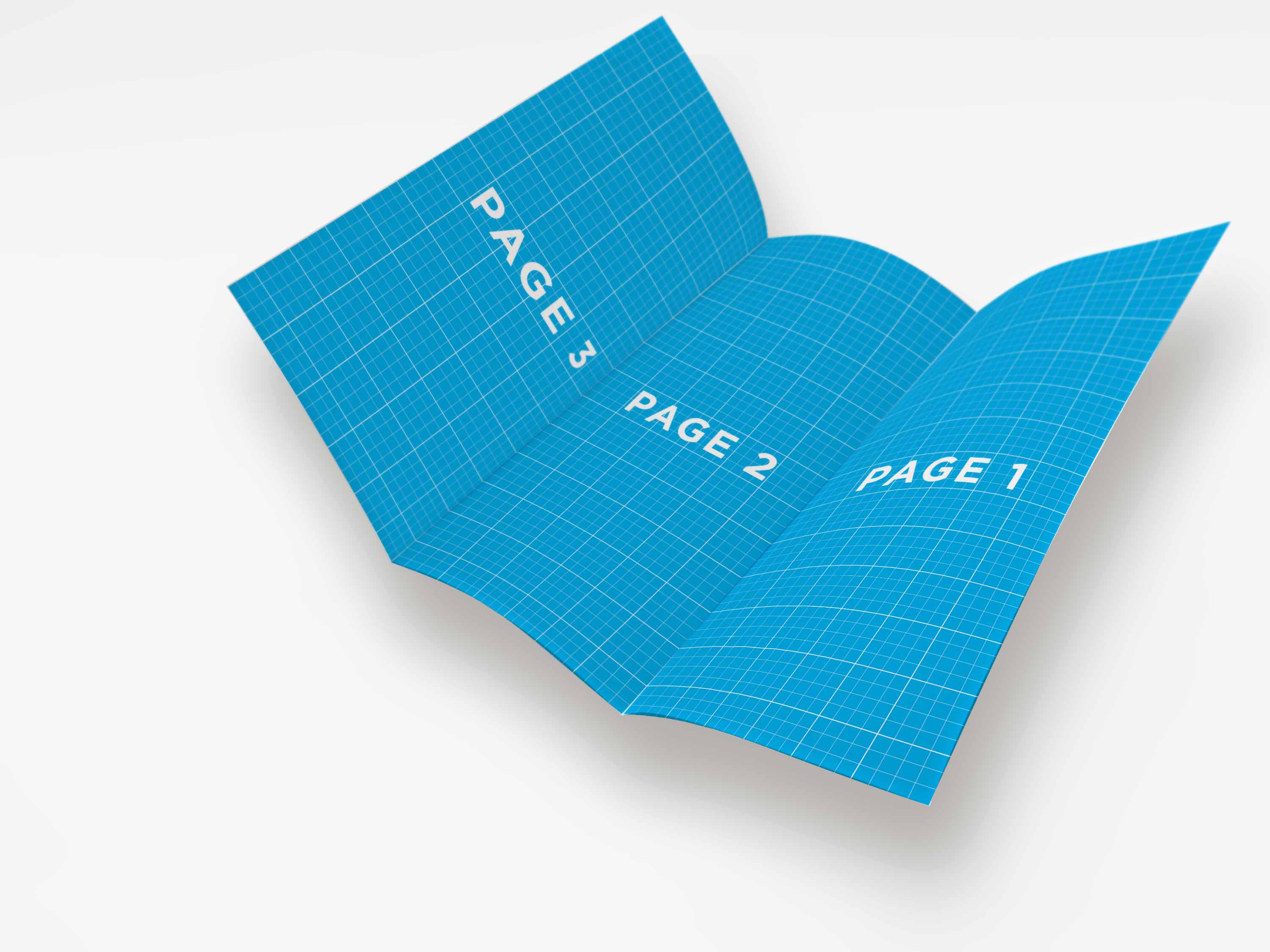 三折页设计ps样机效果图