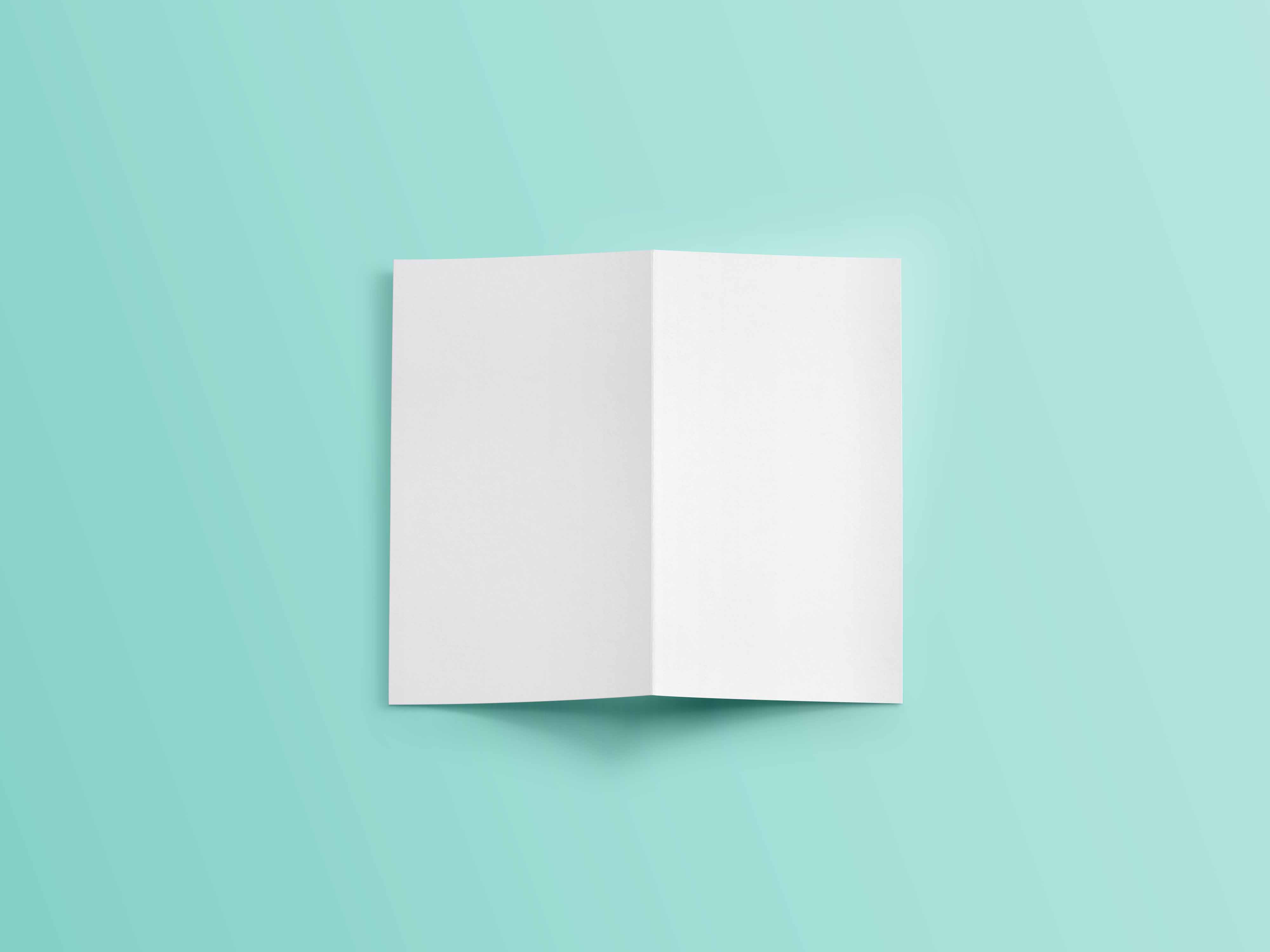 二折页商务宣传册ps样机模板