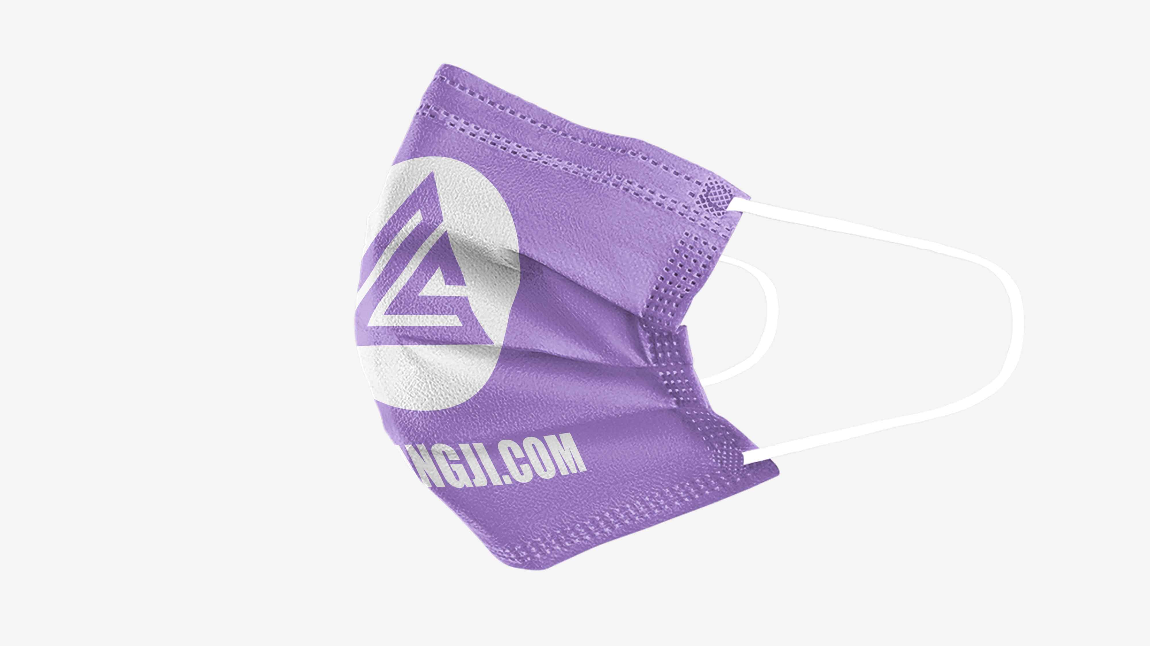 美女口罩LOGO贴图素材，内含多角度展示PSD源文件，口罩正面、侧面PS样机素材