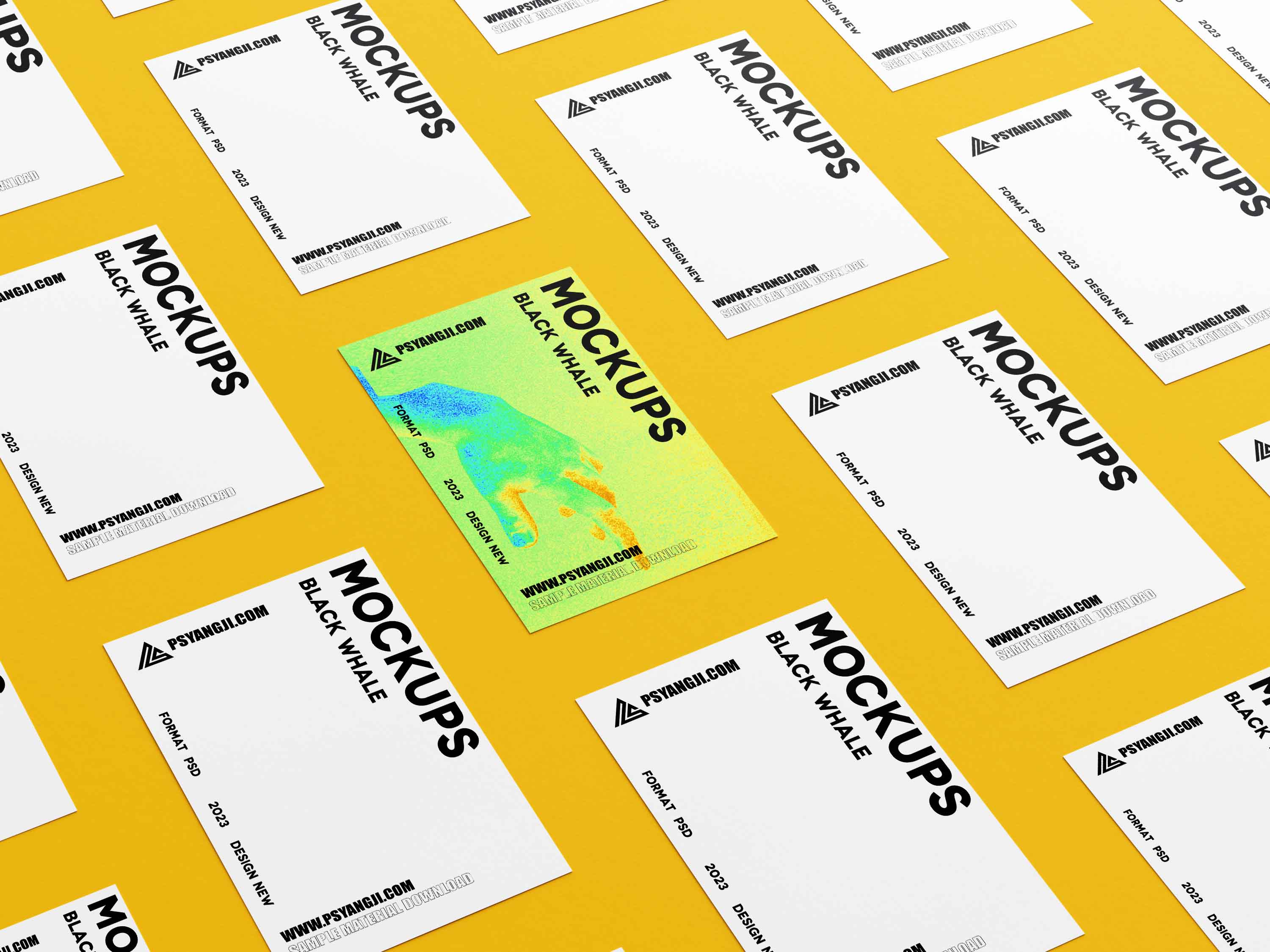 超多角度展示你的名片设计，高级感满满的海报、卡片展示PS样机素材