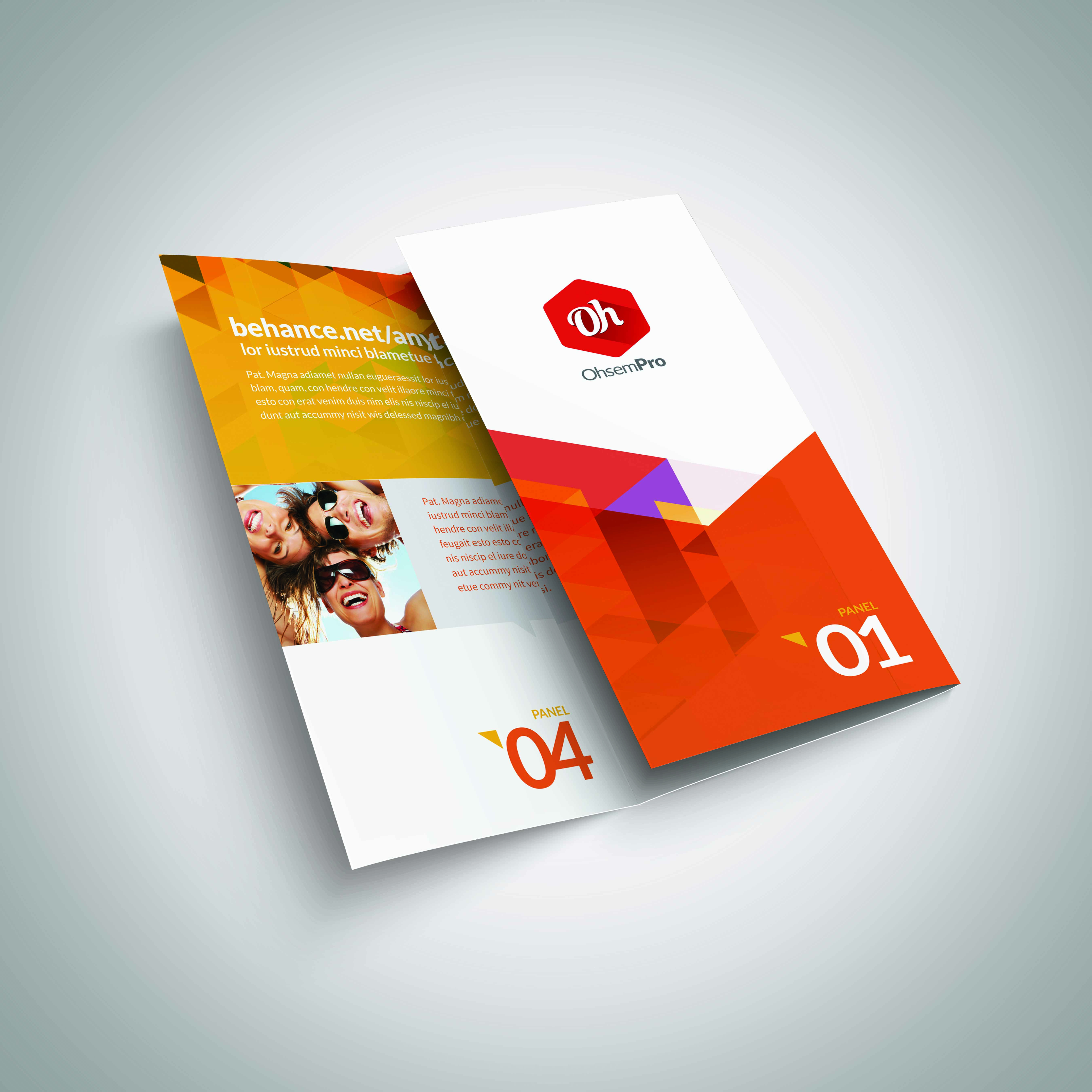 国外三折页宣传册ps样机素材