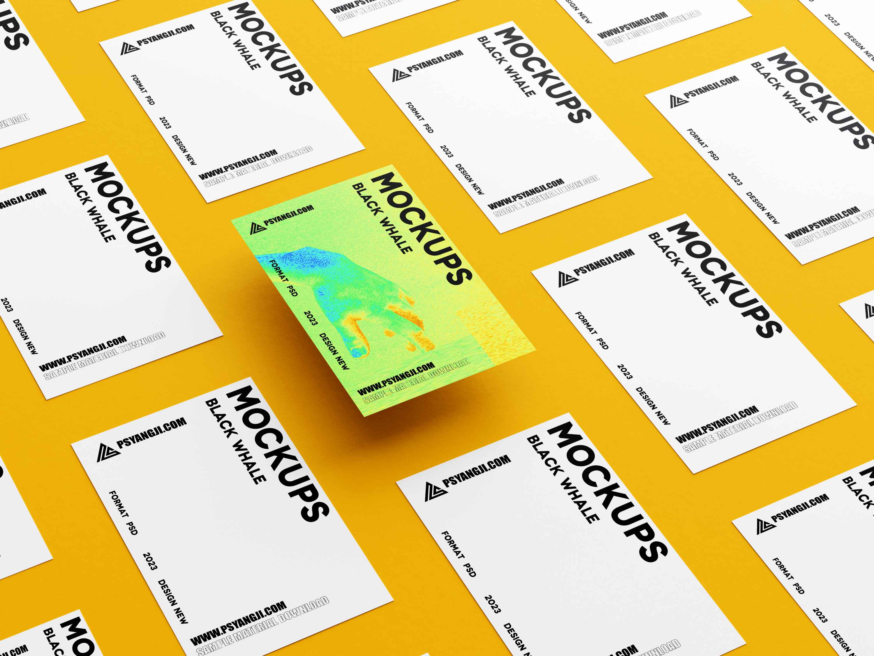 超多角度展示你的名片设计，高级感满满的海报、卡片展示PS样机素材