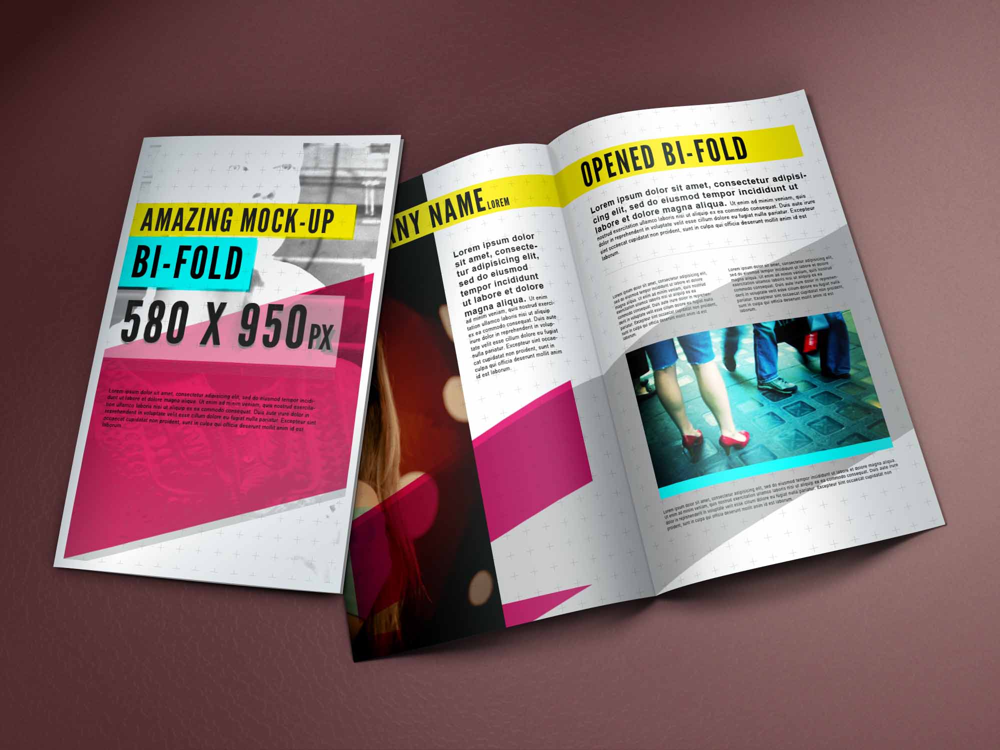 折页内容设计ps样机展示模板