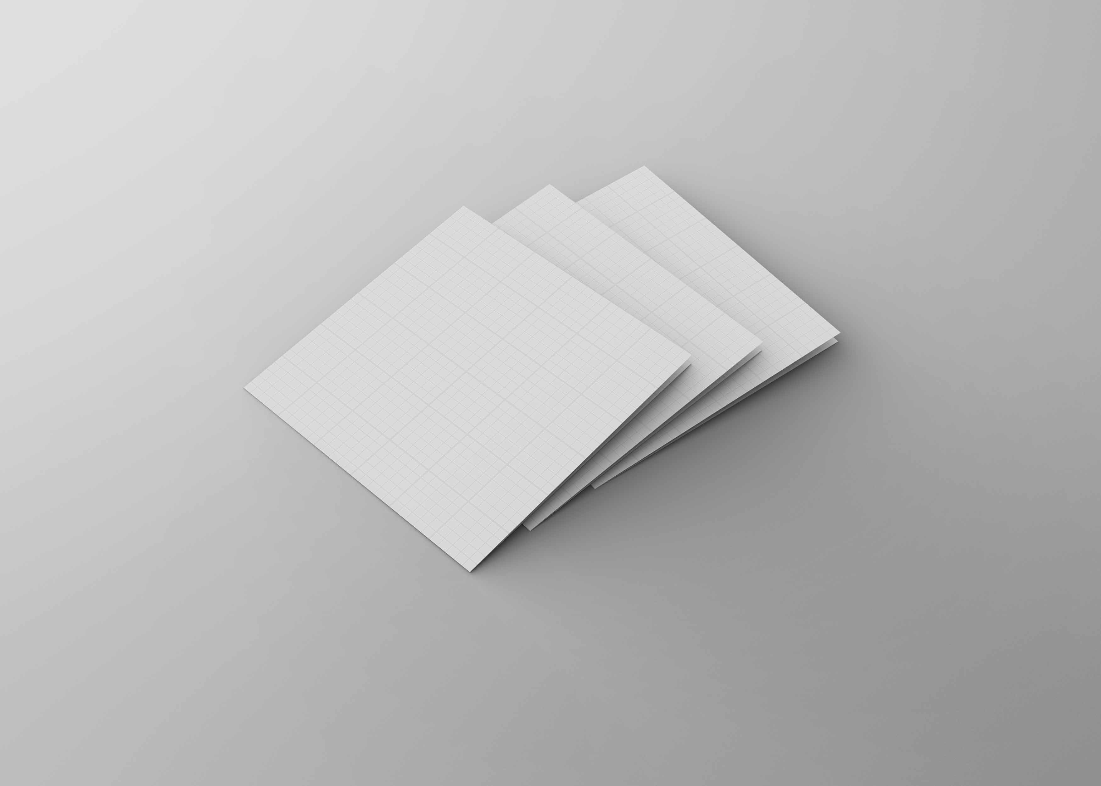 方型折页封面展示ps样机