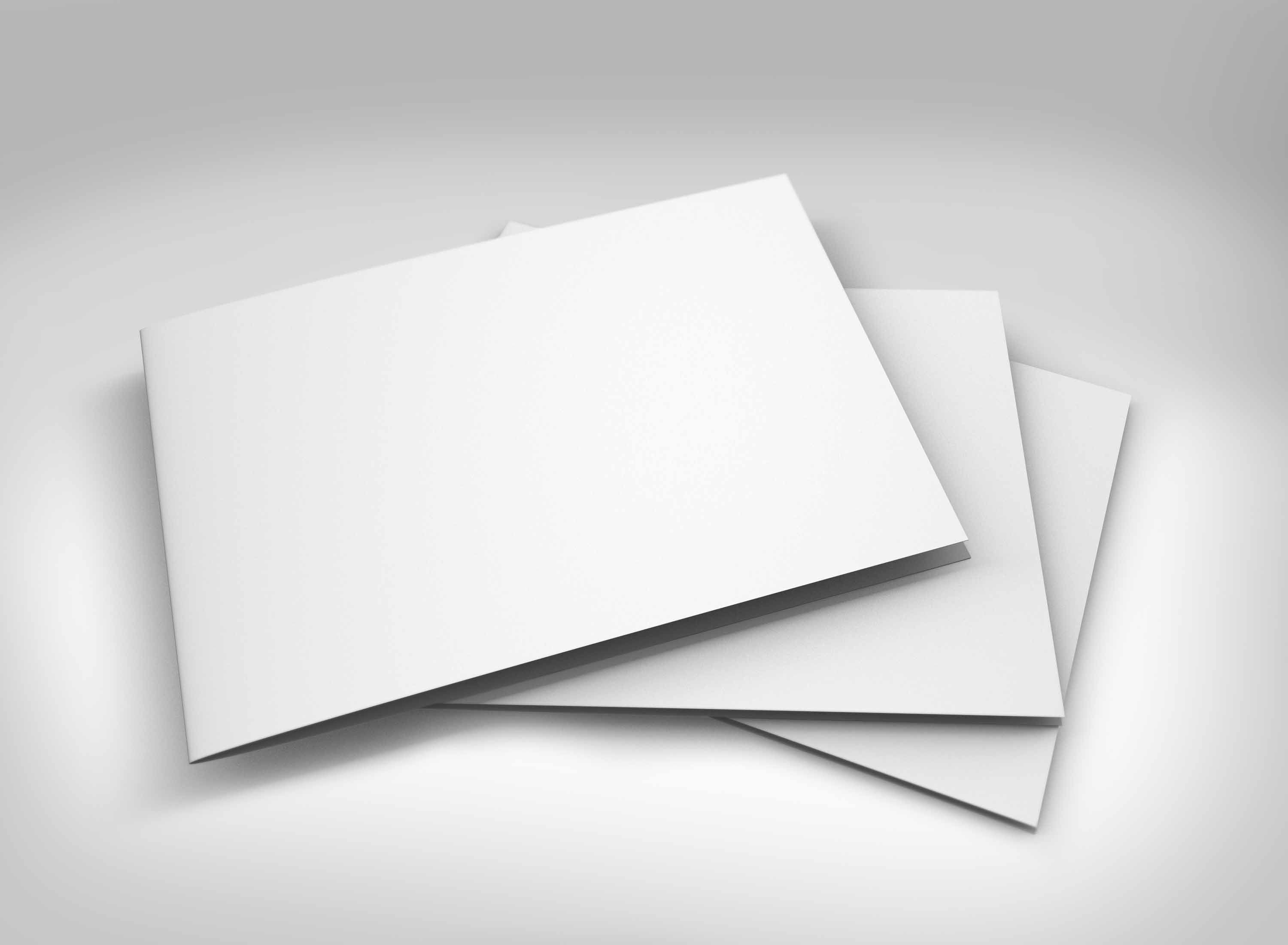 方型折页封面展示ps样机素材