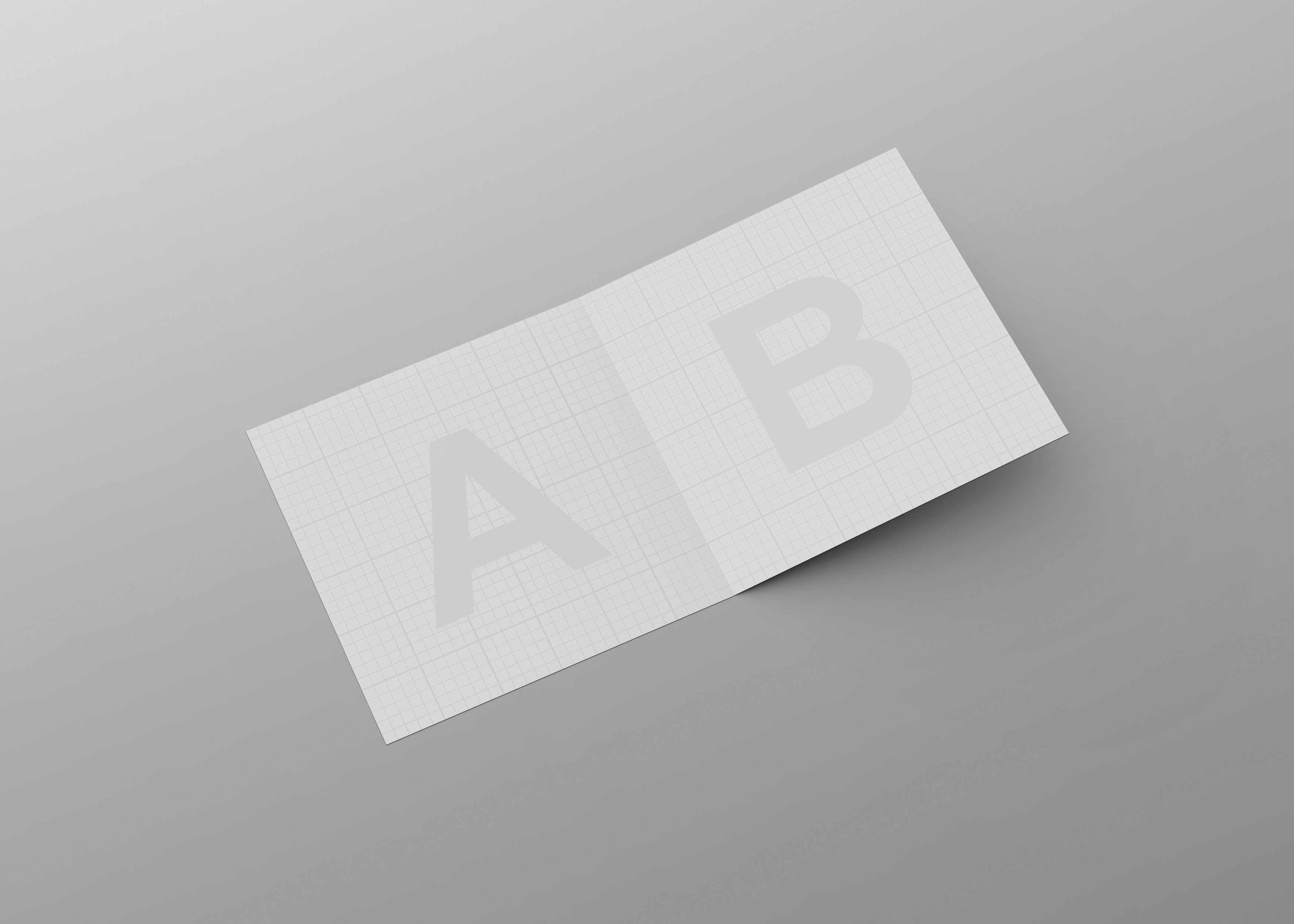 方型折页排版设计ps样机