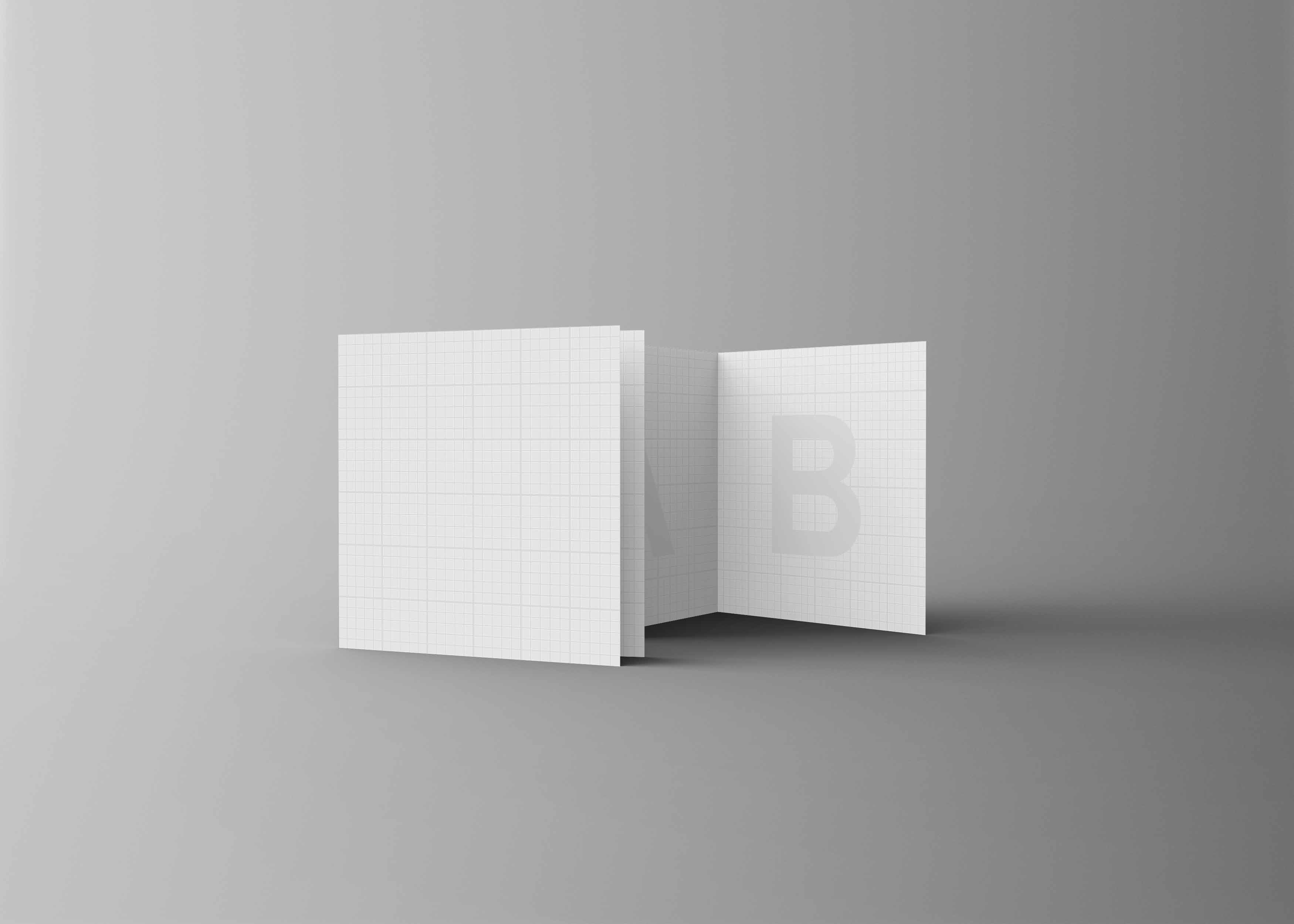 方型折页设计ps样机素材下载