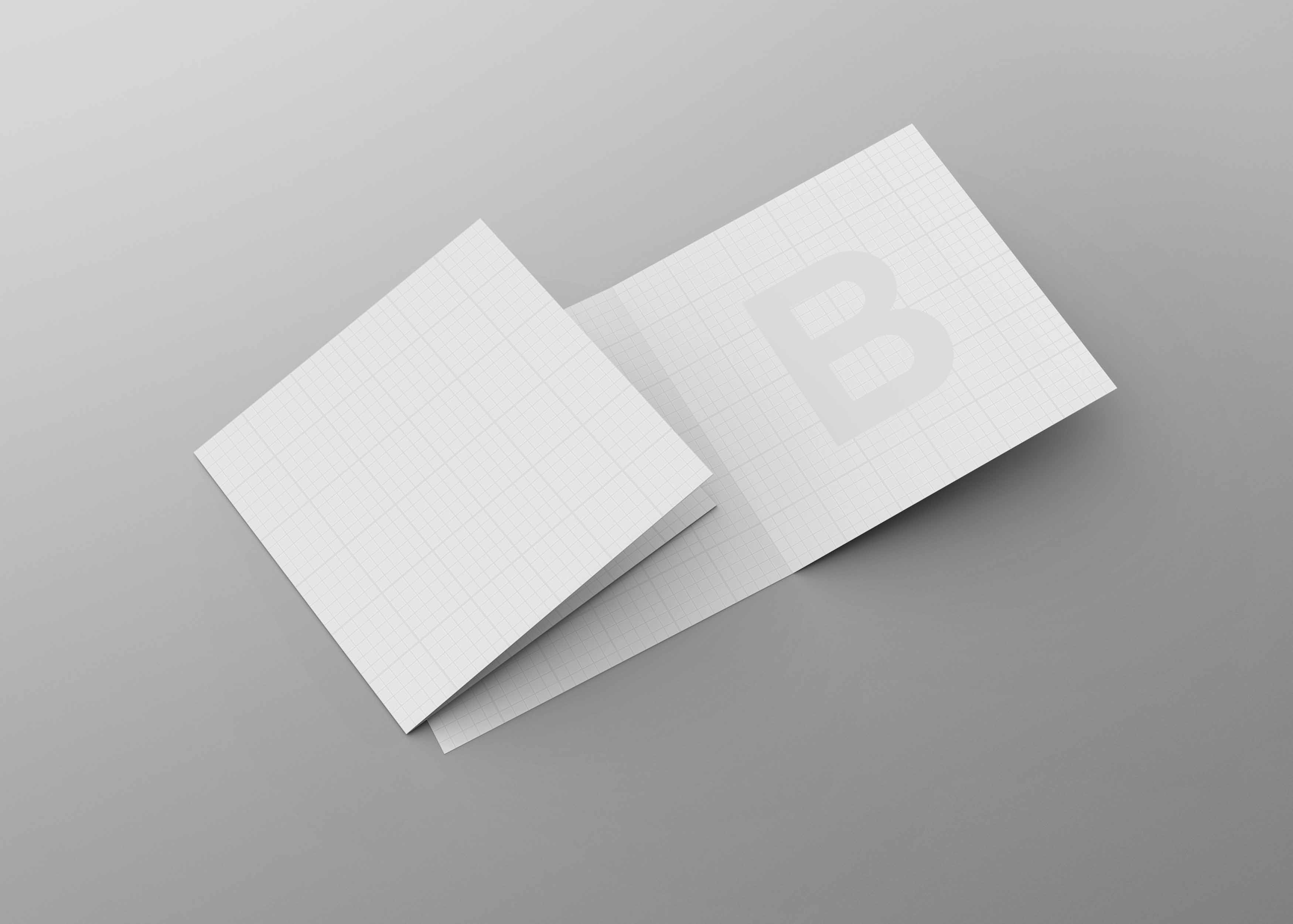 方型折页设计方案psd贴图