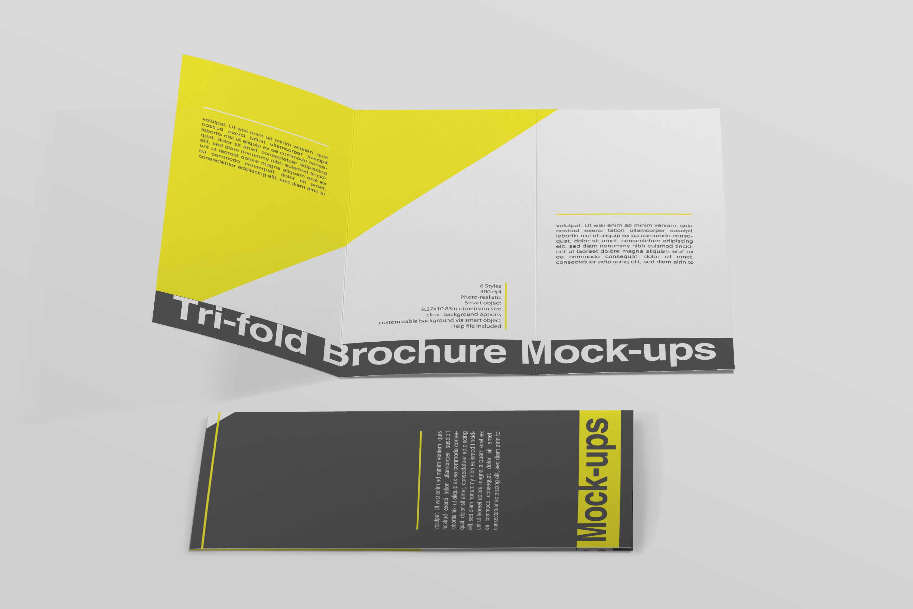 潮流三折页设计ps样机