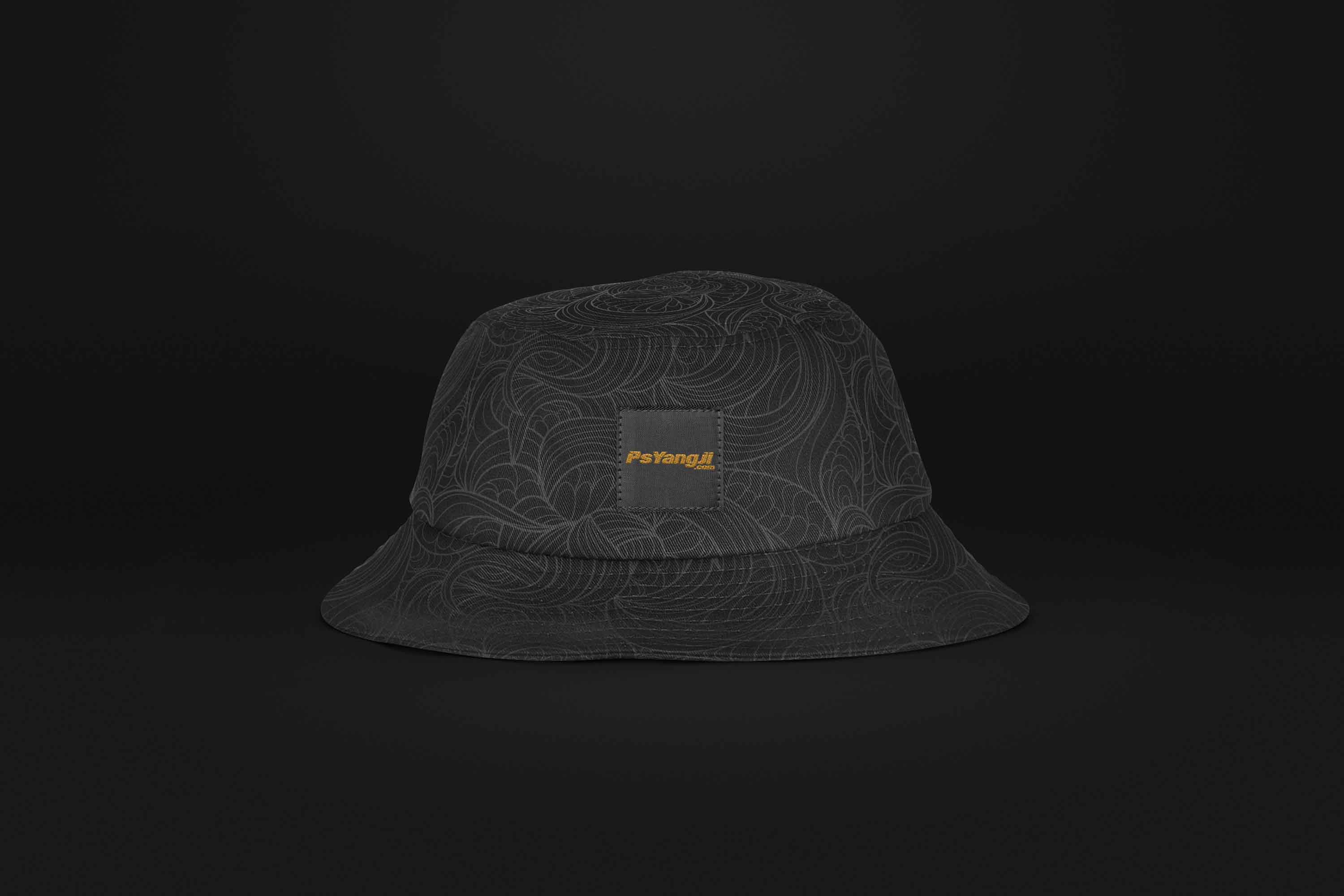 三款潮流渔夫帽ps样机效果素材，设计帽子相关VI作品必备贴图样机