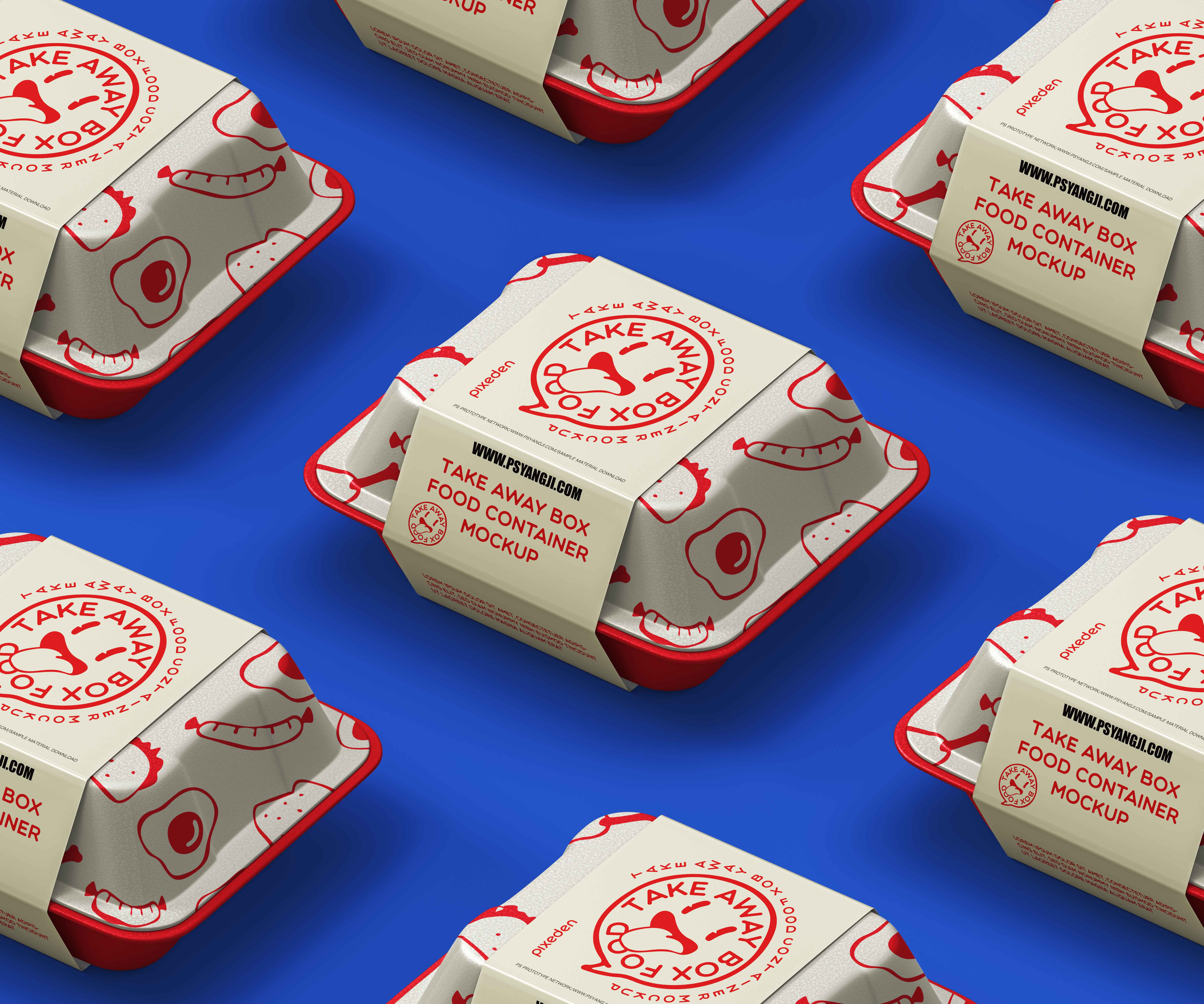 外卖盒子ps贴图素材，快速创建一个便当品牌logo贴图，丰富你的设计作品