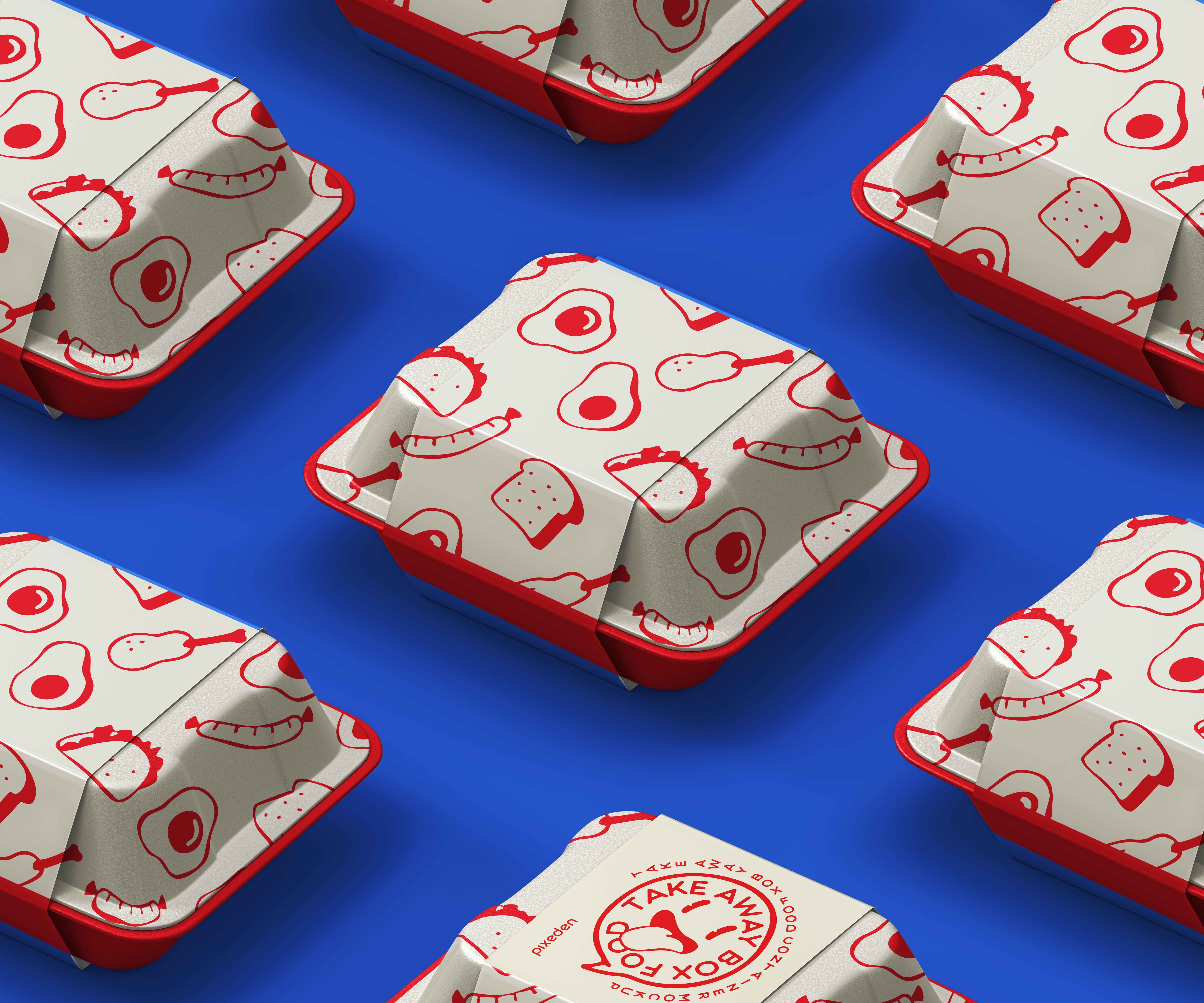 外卖盒子ps贴图素材，快速创建一个便当品牌logo贴图，丰富你的设计作品