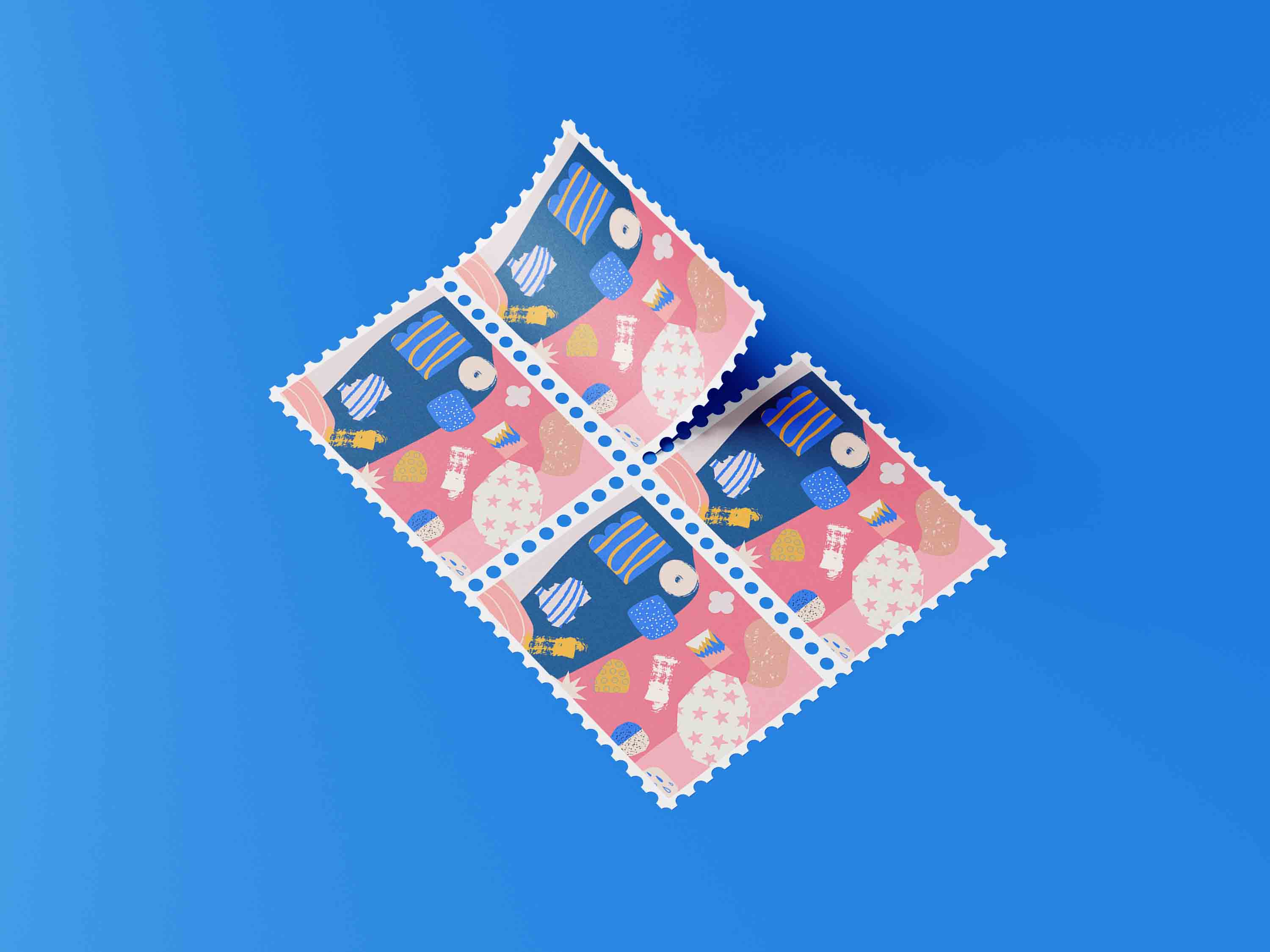 经典邮票设计ps样机