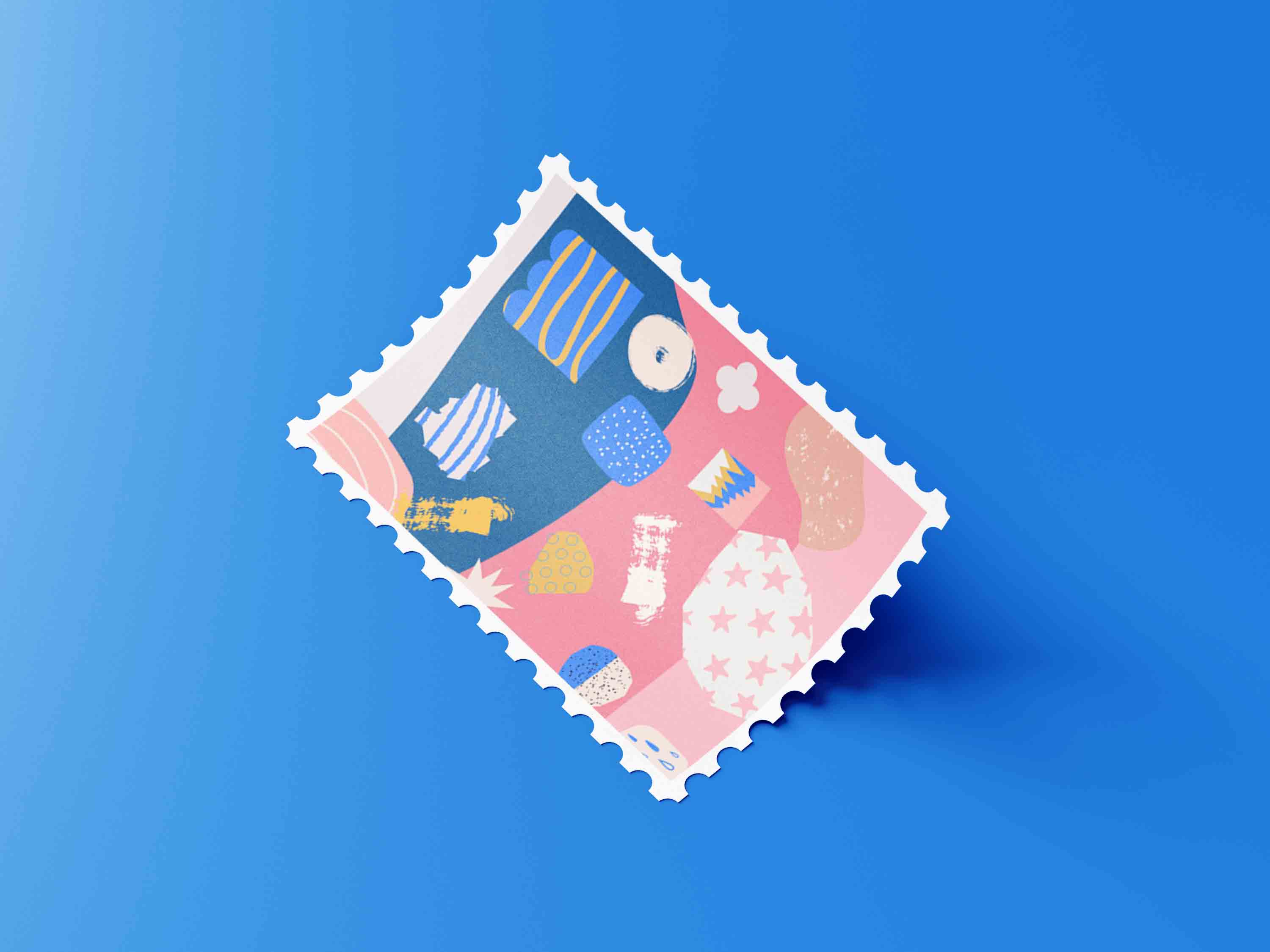 邮票设计ps样机模板