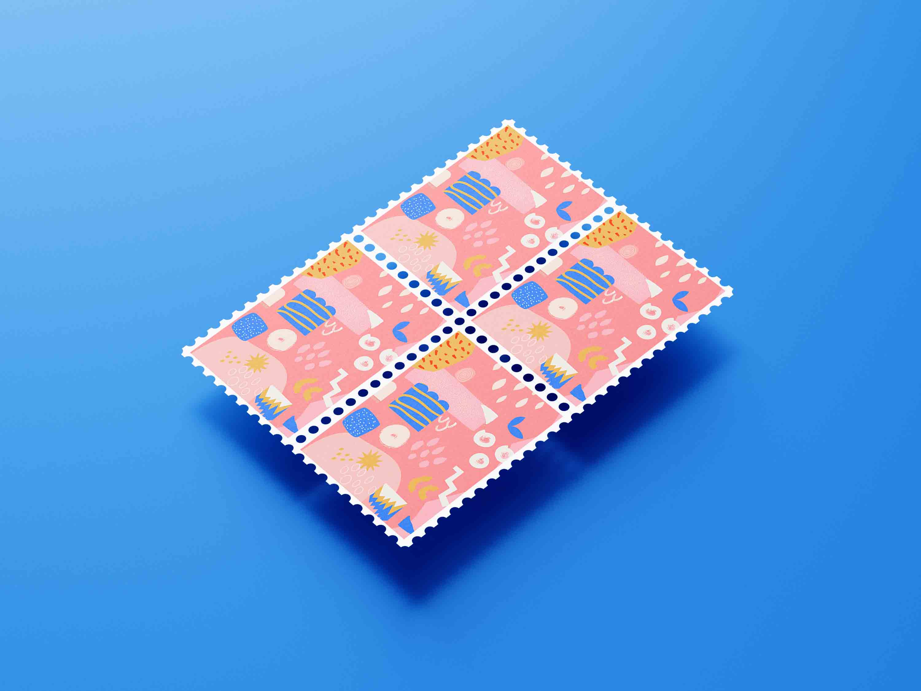 邮票设计展示psd样机